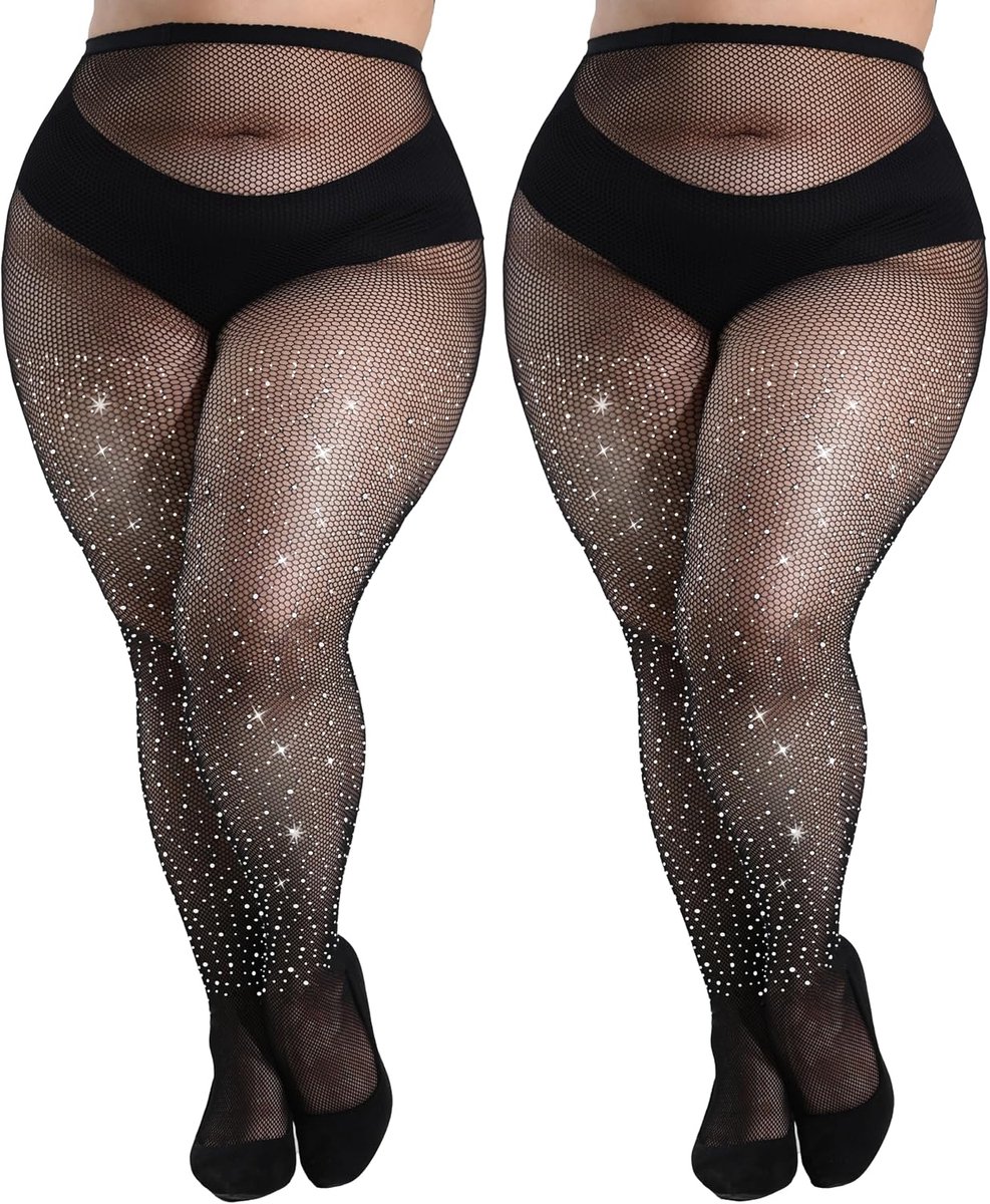 Visnetpanty’s Plus Size - Ultra Sparkly - Steentjes - Sexy concertoutfit - ShopVlot