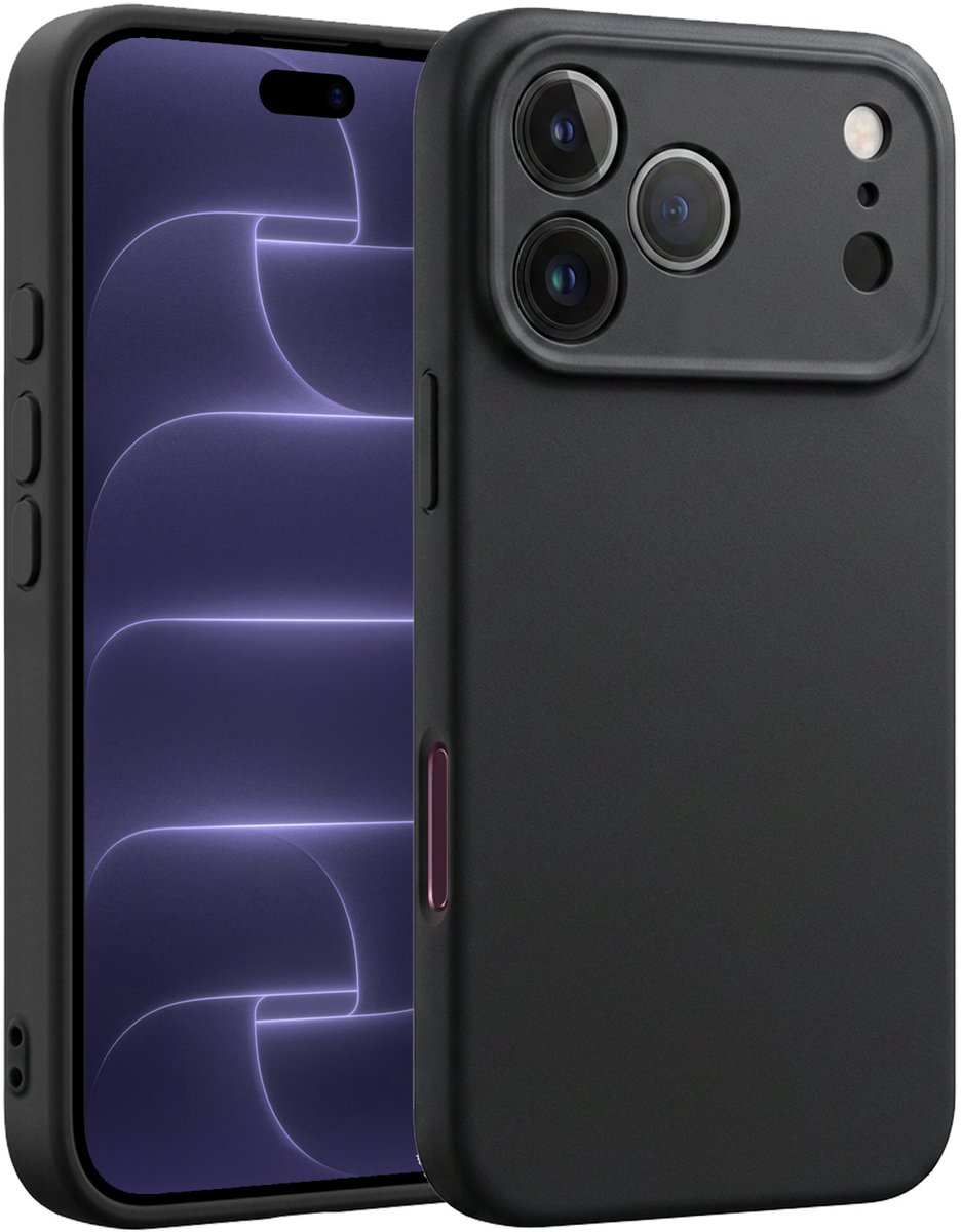 Hoesje - Geschikt voor Apple iPhone 18 Pro - Sterk & Shockproof - Siliconen Case - Hoes Cover - Telefoonhoes - Zwart