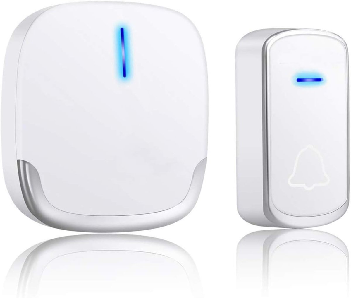 YYQ Wireless Doorbell for Outdoor Waterproof IP44, Front Doorbells with Range up to 300M, LED Indicator, 1 Transmitter - ShopVlot