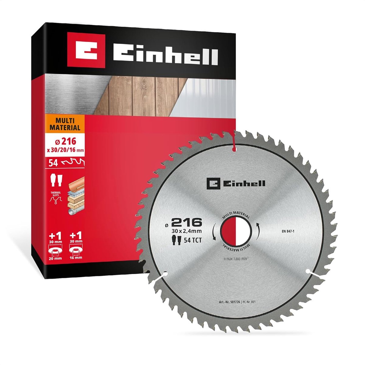 Einhell cirkelzaagblad, multi-materiaal, Ø 216 x 30 mm, 54 tanden