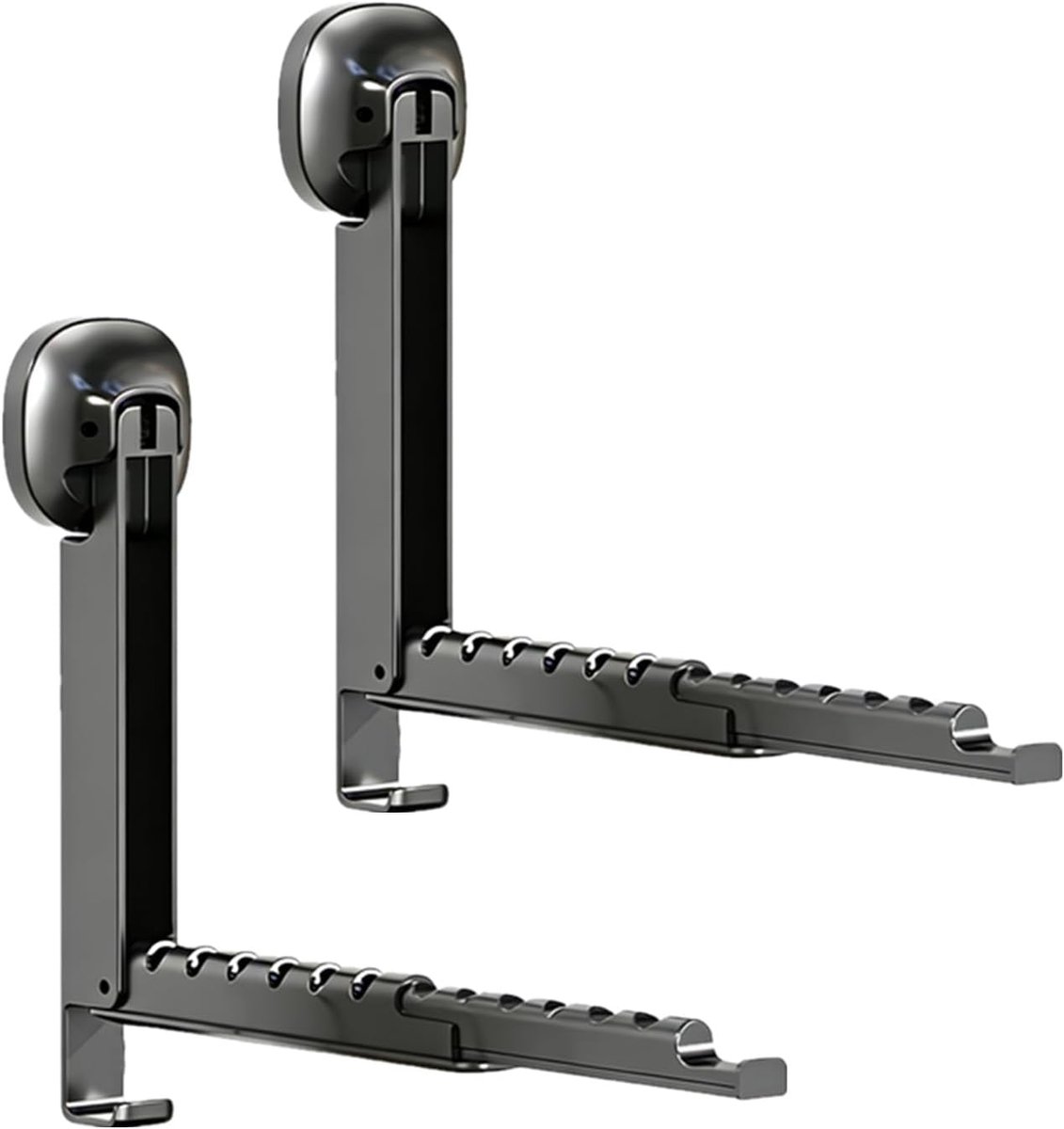 Set of 2 Clothes Hooks Foldable Clothes Rail Wall Mounted with Suction Cup Retractable Portable Door Hook Clothes - ShopVlot