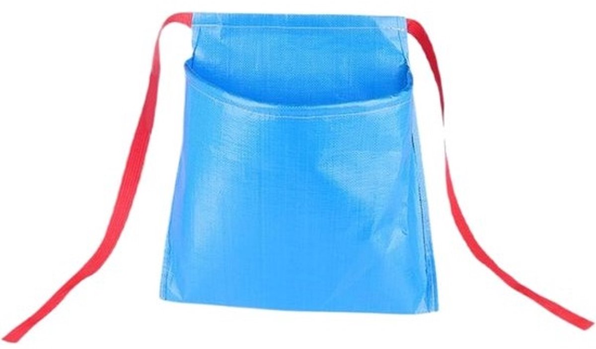 Oogstschort voor de tuin - Schort met verzamelzak - Voor groenten, bessen en eieren - Waterdicht nylonmateriaal - Medium, 40x40x20cm - Blauw