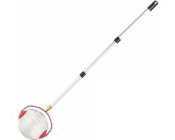 Fruitverzamelaar - Notenplukker - Roller - Snel noten verzamelen - Geen telescoop nodig - 48–105 cm - Handgreep - Zilver - Rood