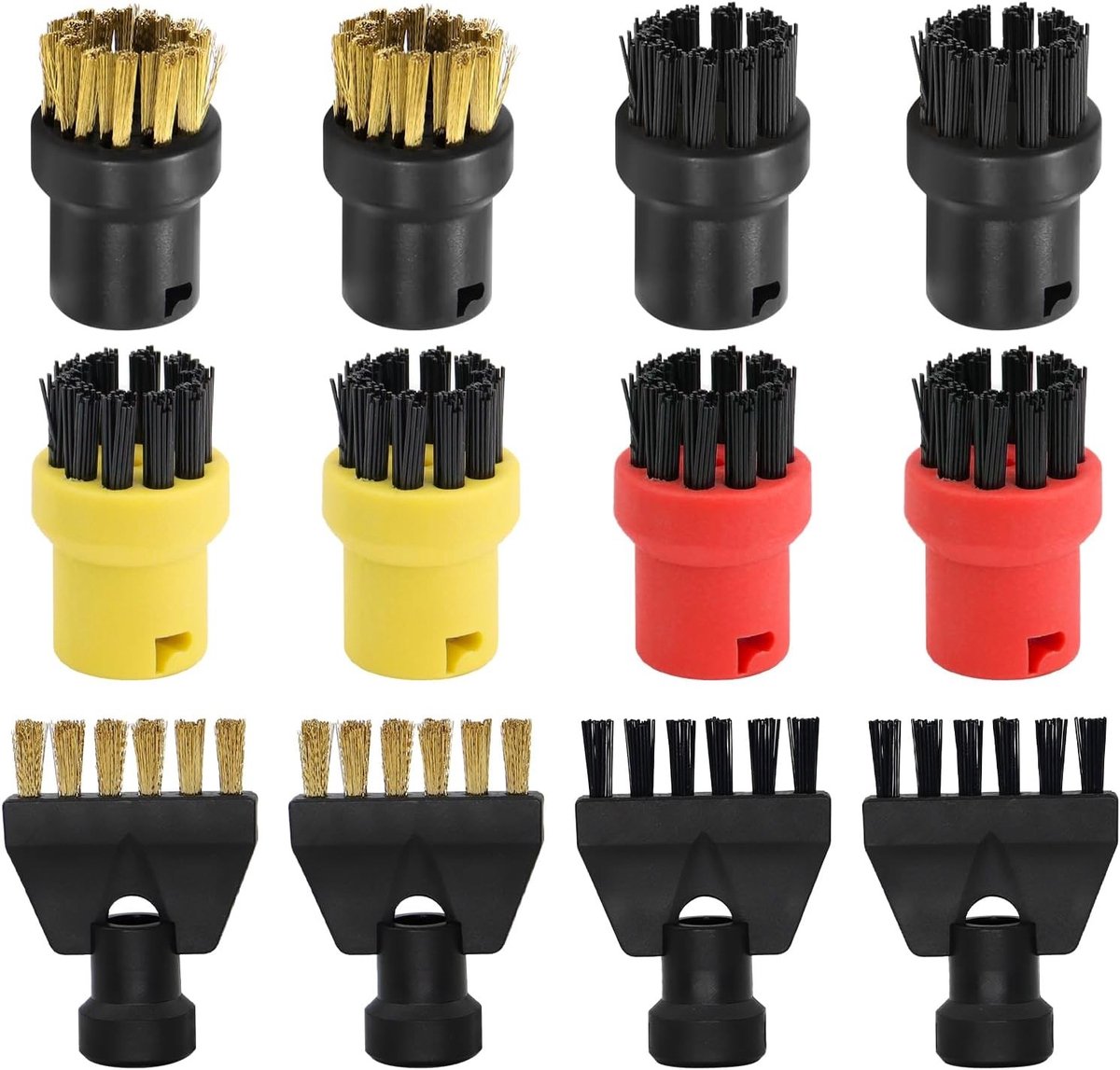 12-delige Stoomreiniger Accessoires Set, Inclusief Ronde Borstel, Platter Borstel en Verbinder, Voor Efficiënte Reiniging van Diverse Oppervlakken