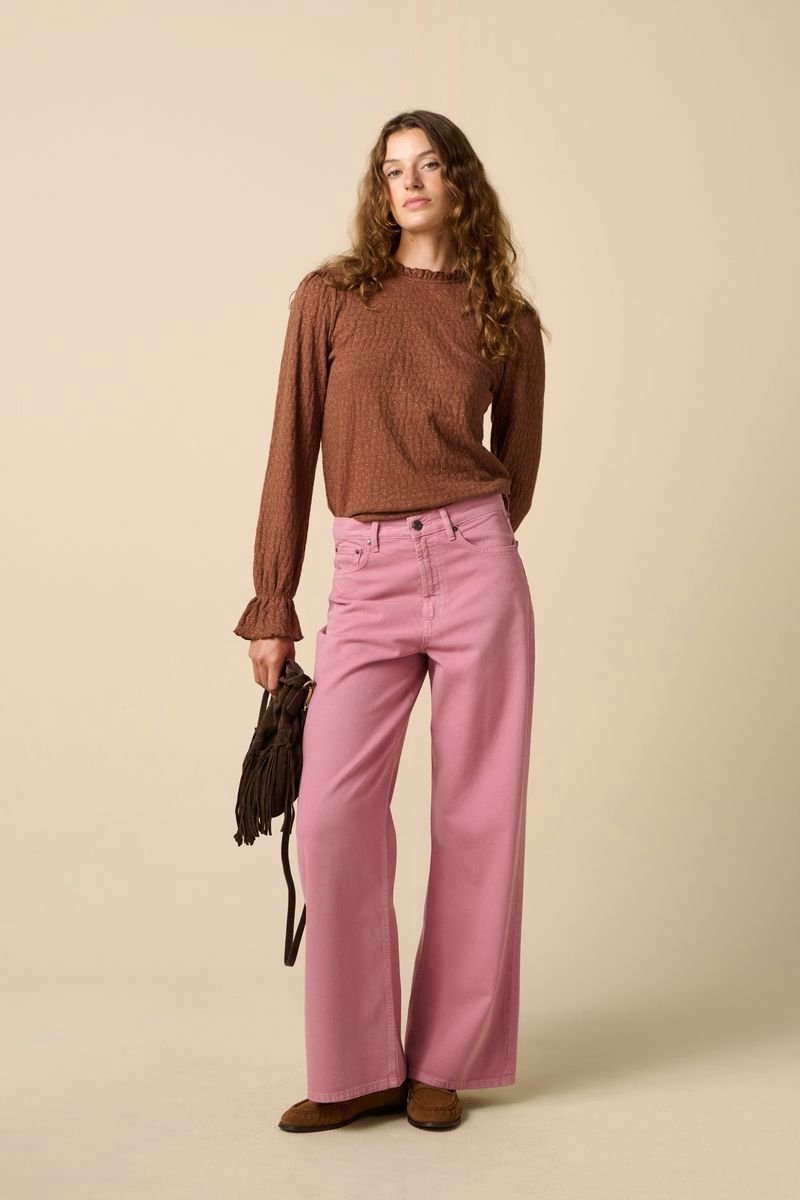 Sissy-Boy - Donkerbruine top met lurex