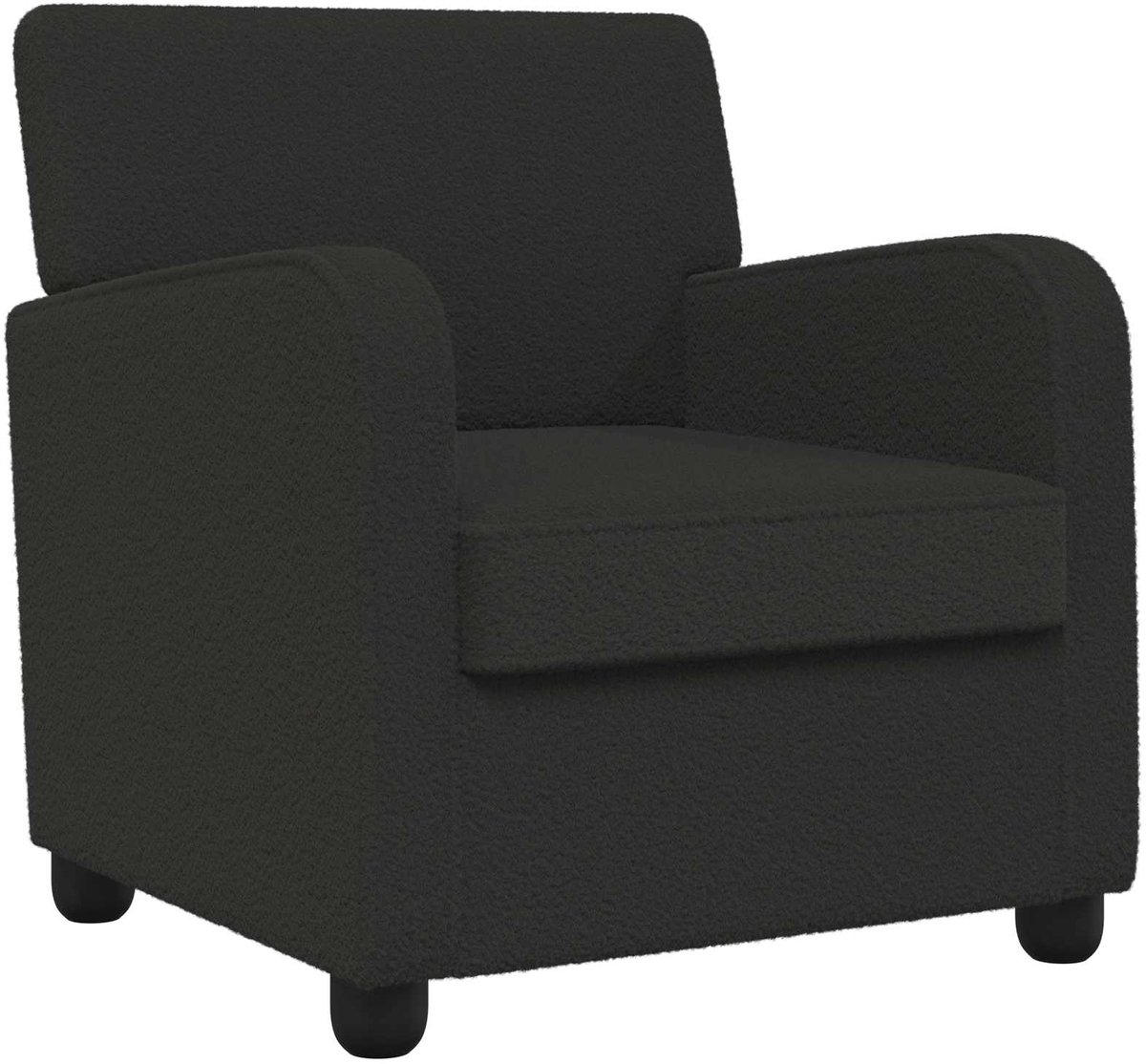 vidaXL Fauteuil - Zwart - Imitatie - lamswol