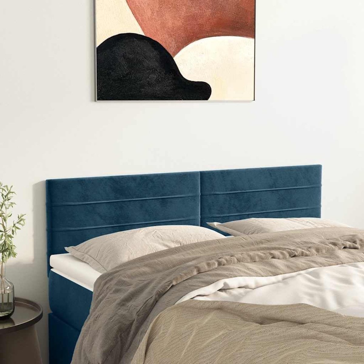 Hoofdeinde verstelbaar 144 x 5 x 78/88 cm, zacht velours, houten poten, rugsteun voor bed