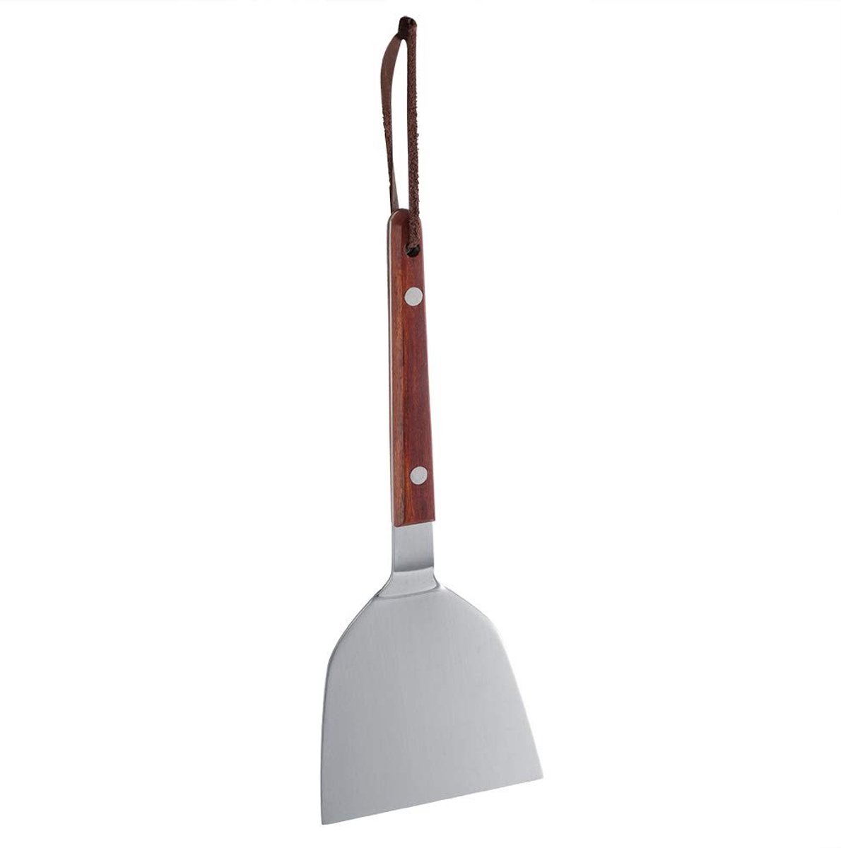Keuken Steak Koken Gebakken Schep Spatel RVS Koken Pannenkoek Teppanyaki Barbecue Schep Houten Handvat Grill Turner