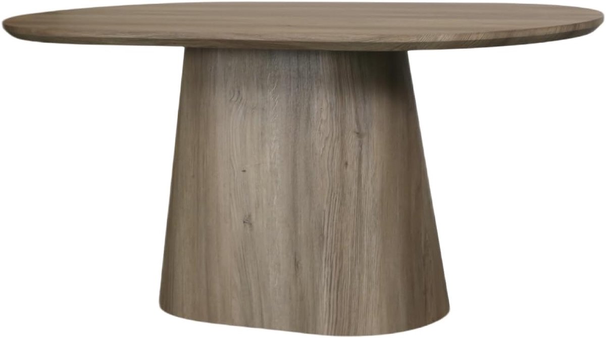 Eettafel Japandi ovaal Saga 160cm lichtbruin MDF ovale eetkamertafel