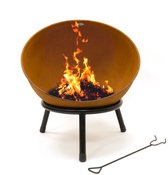 HEAT Kappa Vuurkorf Roest Ø56 cm - Ronde Tuinhaard op Pootjes - Inclusief Aspook
