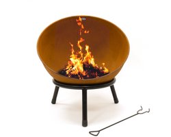 HEAT Kappa Vuurkorf Roest Ø56 cm - Ronde Tuinhaard op Pootjes - Inclusief Aspook