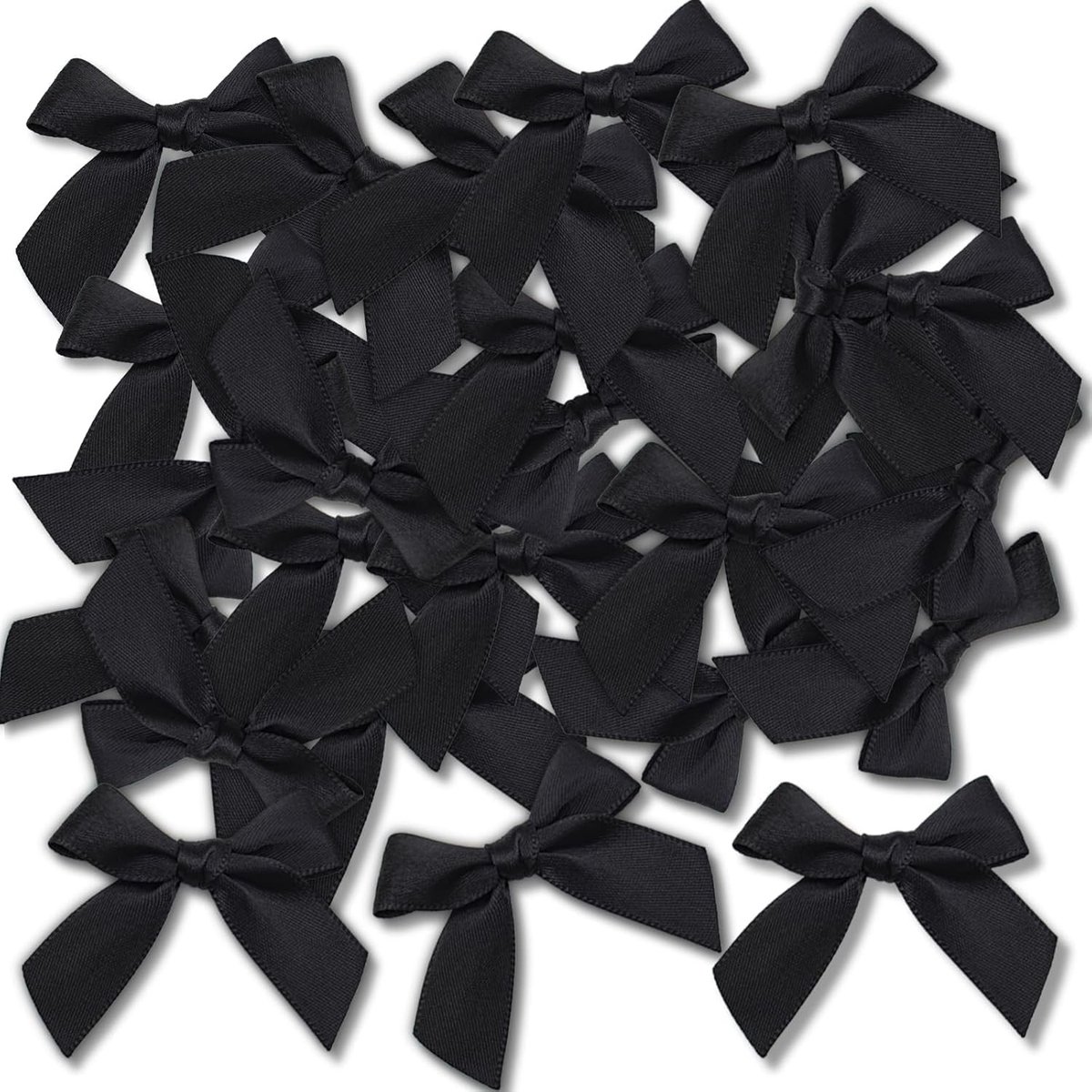 Mini Strikken - Zwart - 5 cm - Satijnen Linten - Voor Cadeauverpakking en Decoratie