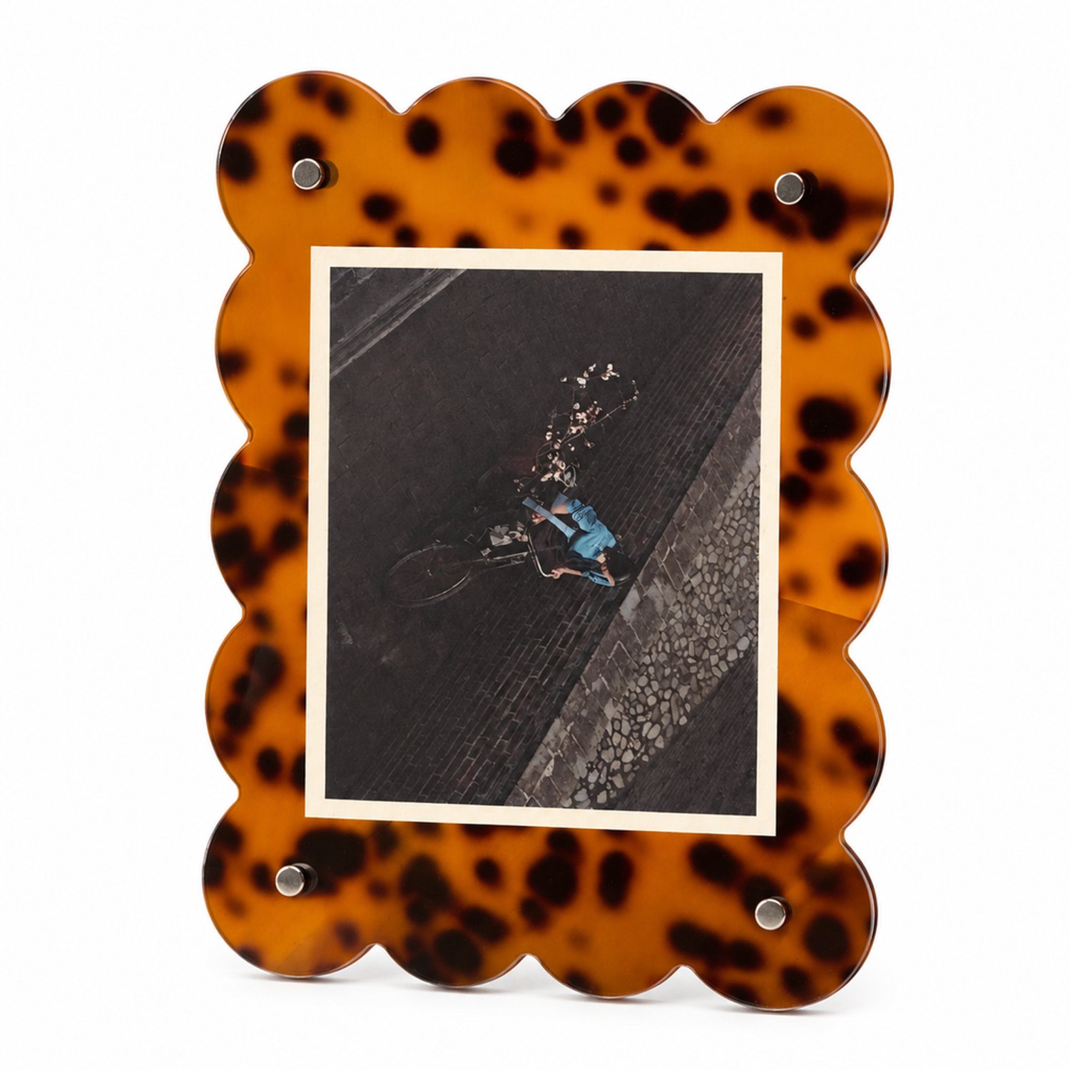 SWGOTA Golfvormige acryl fotolijst met luipaardprint, 17 × 23 cm Bruin