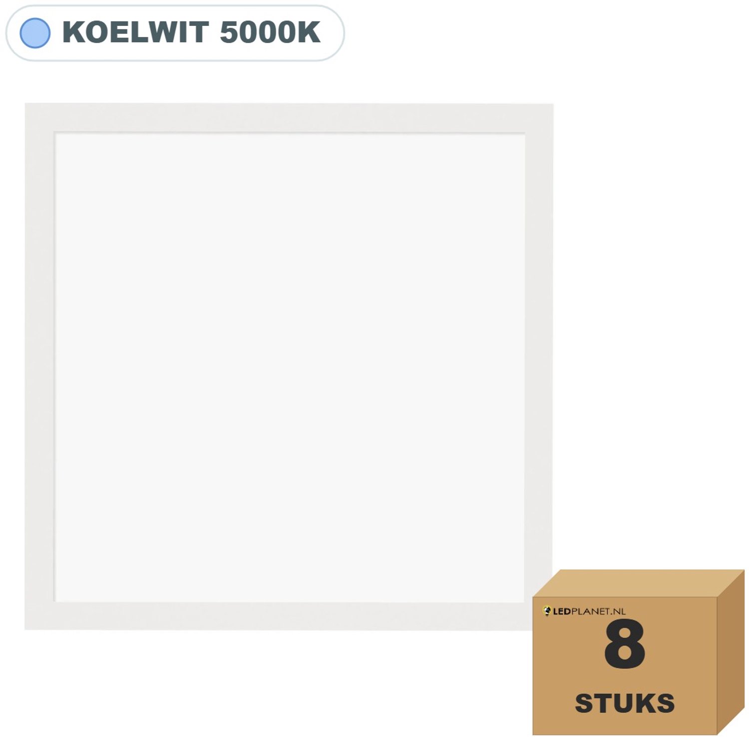 Tsong LED paneel 62x62 8 stuks - 28W - 3920 Lumen - UGR Koelwit 5000K