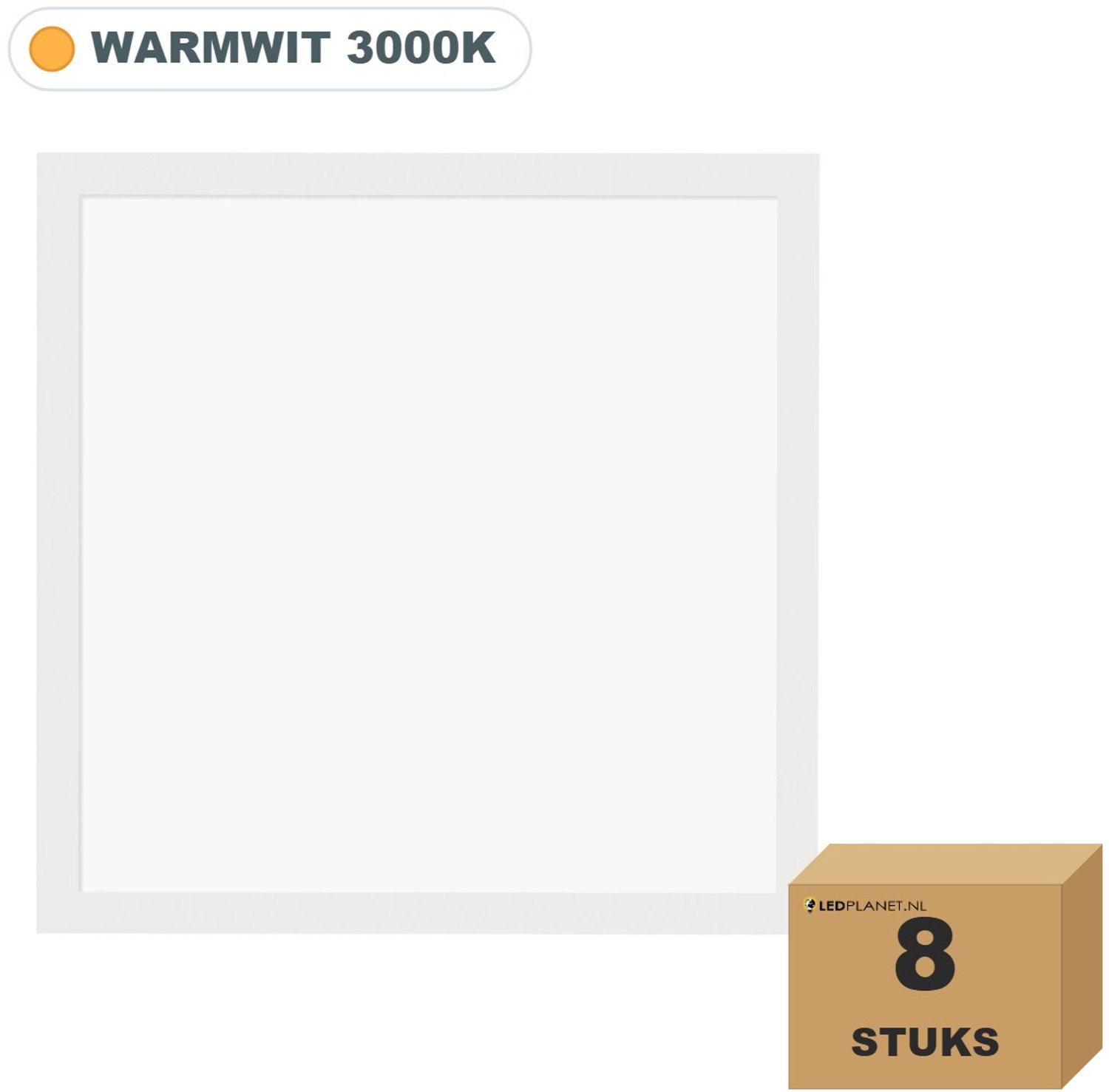 Tsong LED paneel 62x62 8 stuks - 28W - 3920 Lumen - UGR warmwit 3000k