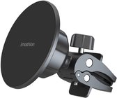 Zwarte imoshion magnetische autotelefoonhouder met klem voor ventilatierooster.