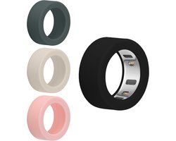 kwmobile 4x smart ring case geschikt voor Oura Ring 4 S size 5 6 7 8 9 10 hoesje - Siliconen cover voor smartring - Slimme ring hoes in meerkleurig