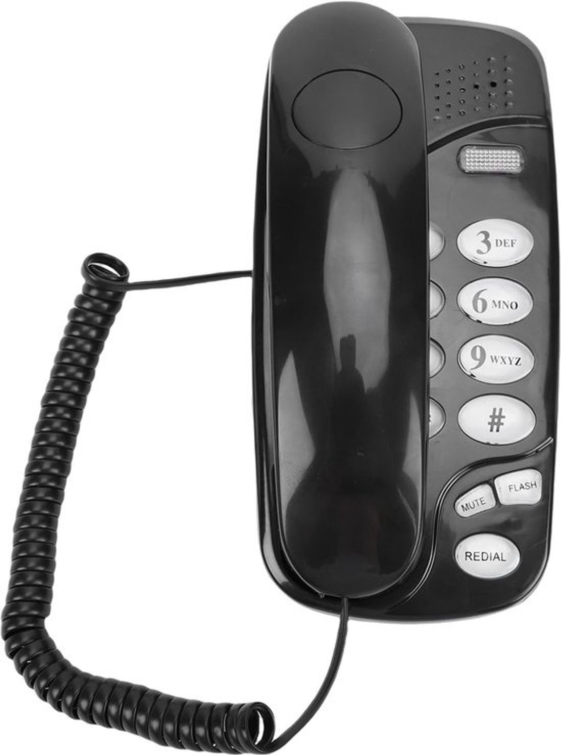 Telefoon met snoer - Analoge huistelefoon - Thuis bellen - Ontwerp voor wandmontage - 21 x 10 x 7 cm