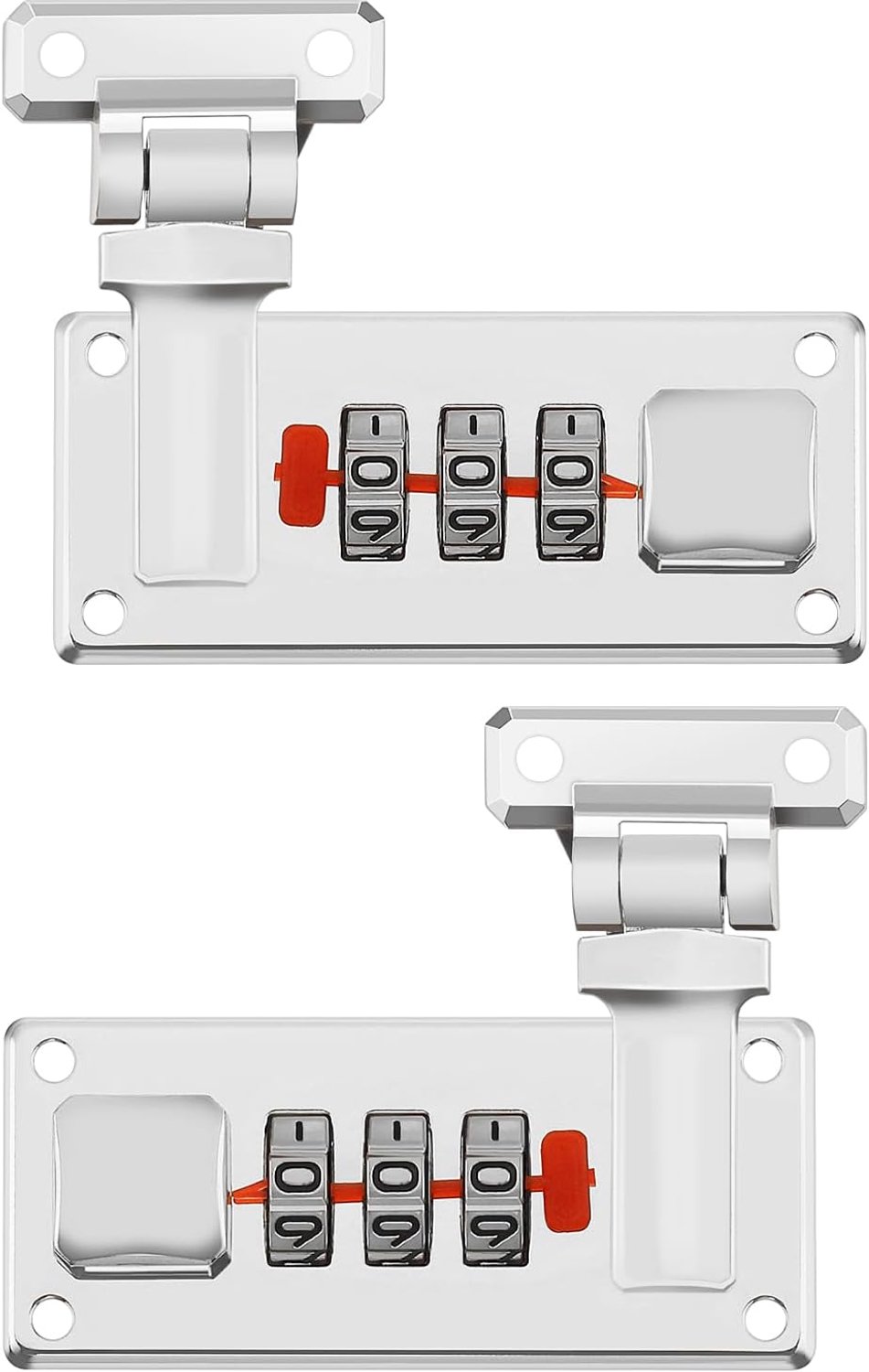 Set van 2 Combinatieslot voor Koffers en Gereedschapskisten - Zilver