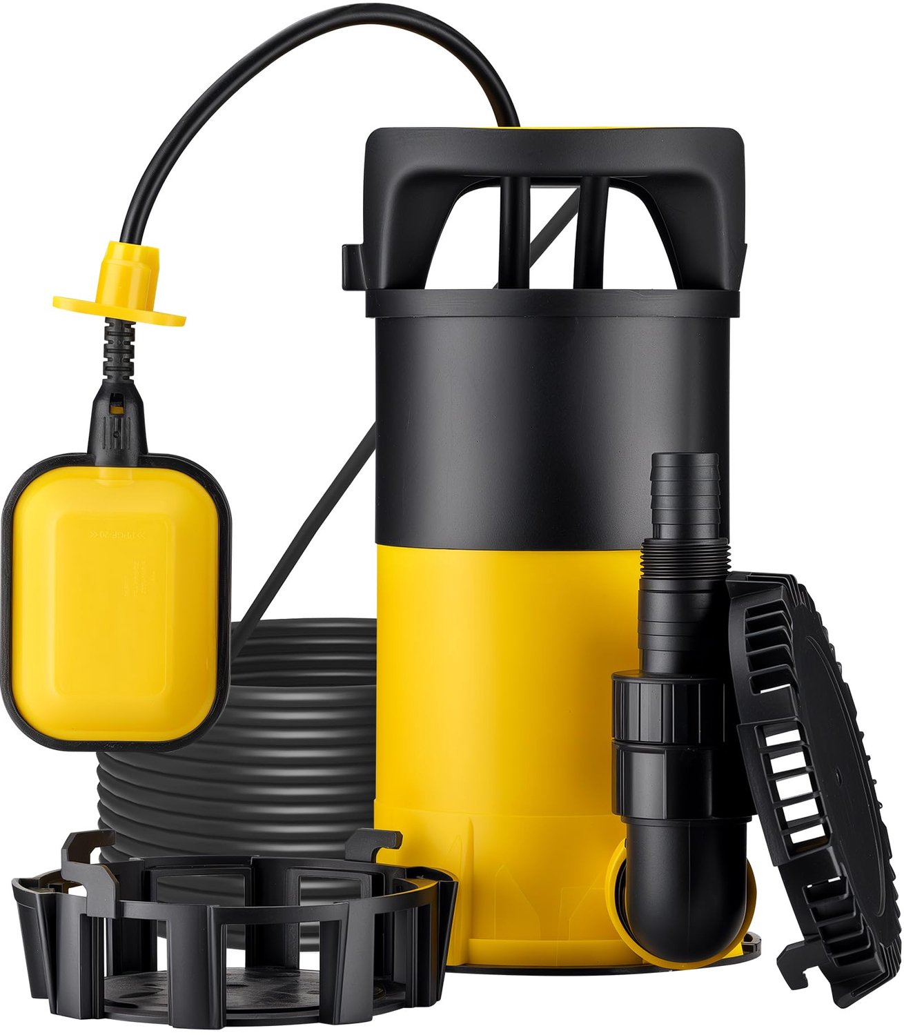 Dompelpomp 3-in-1 400W – Vuilwaterpomp 8000 L/u – Vlakzuigend tot 1 mm – Vlotterschakelaar – IPX8