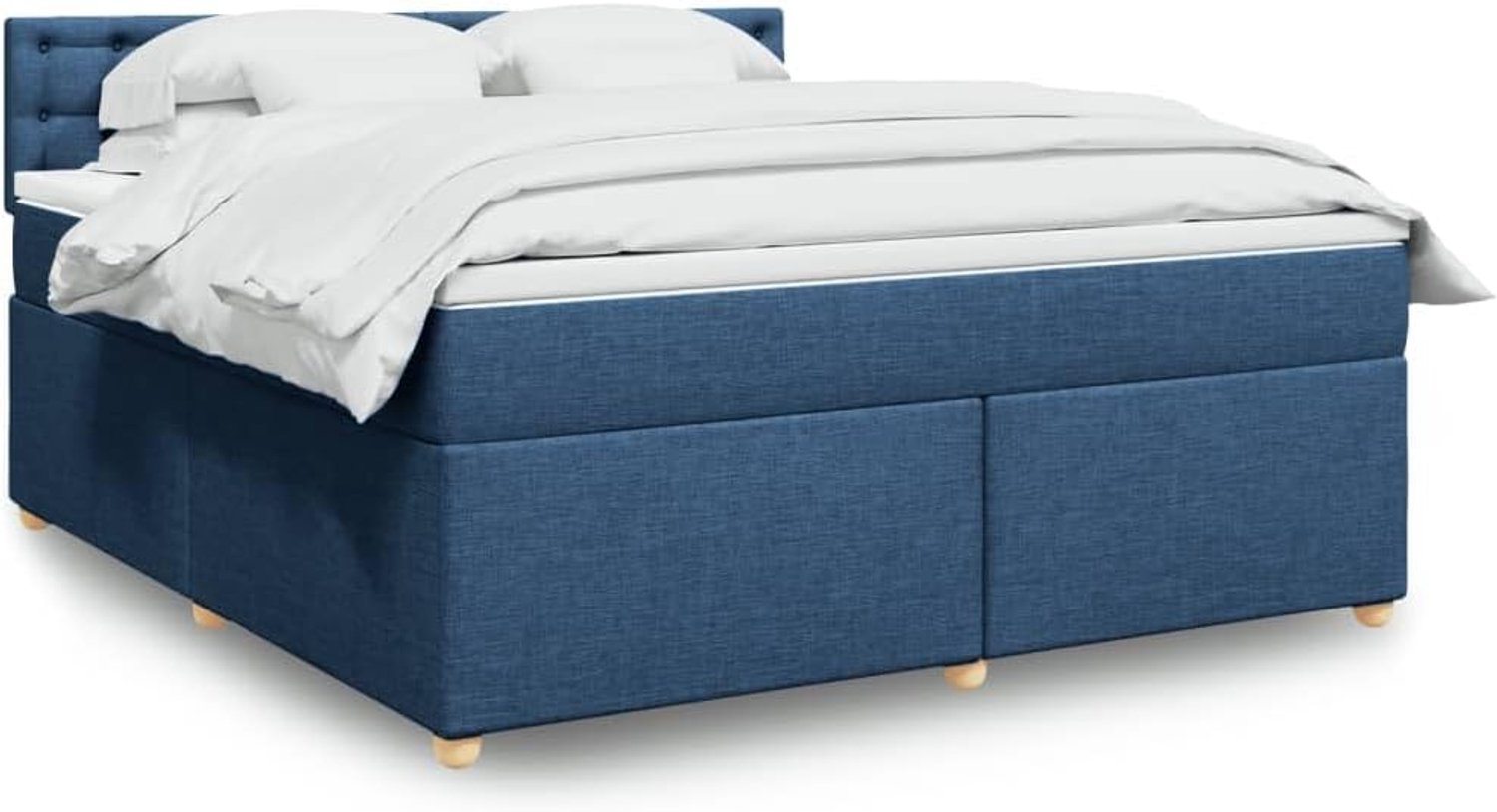 Polyesterweefsel pocketveringmatras boxspringbed blauw 180x200 cm