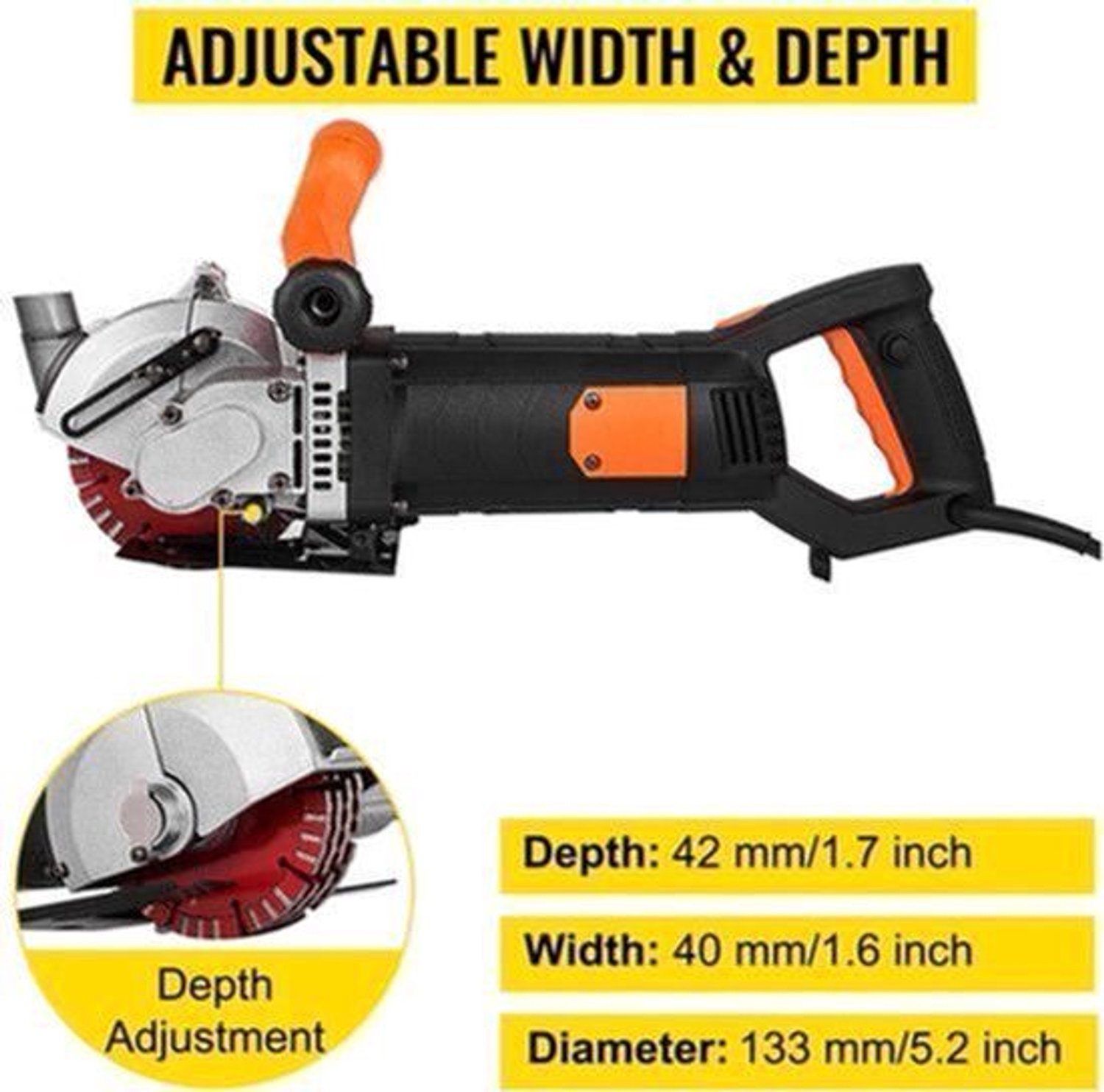 Wandfrees – Sleuvenzaag – Betonfrees – Staalfrees – Metselwerkgereedschap – 4,8 kW Motor – 42 Mm Diepte