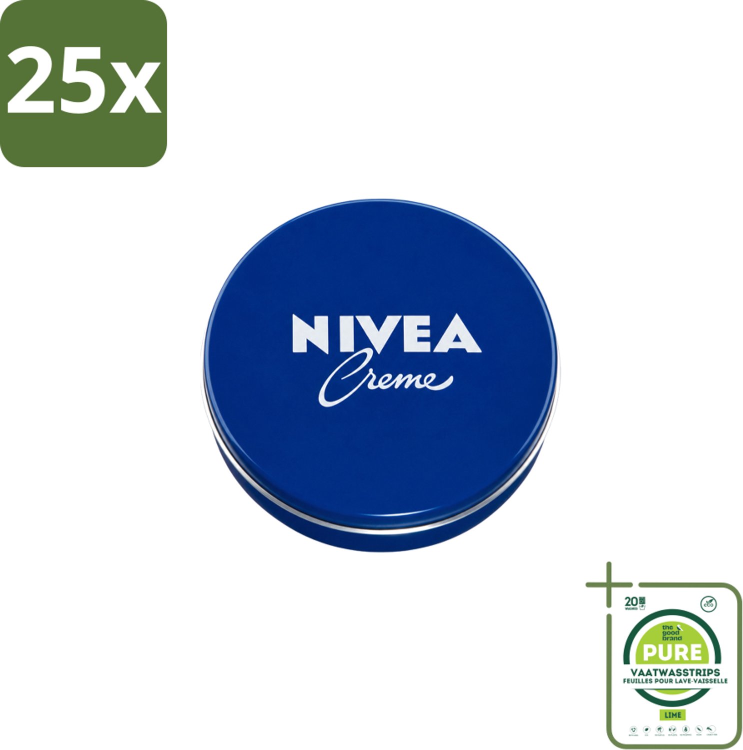 25 x Nivea – Crème – 150 ml - Grootverpakking - Vaatwasstrips - Nivea Crème - Hydraat - Uitdroging - Huid Verzorging - Crème Voor Gezicht