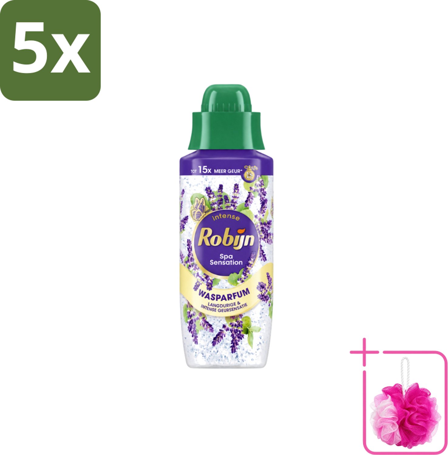 5 x Robijn – Wasparfum – Intense Spa Sensation – 342 ml - Bulkverpakking - Wasparfum - Douchemop - Geur