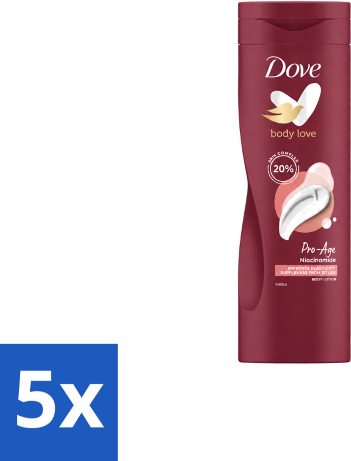 5 x Dove – Bodylotion – Body Love Pro Age – 400 ml - Voordeelverpakking - 5 stuks