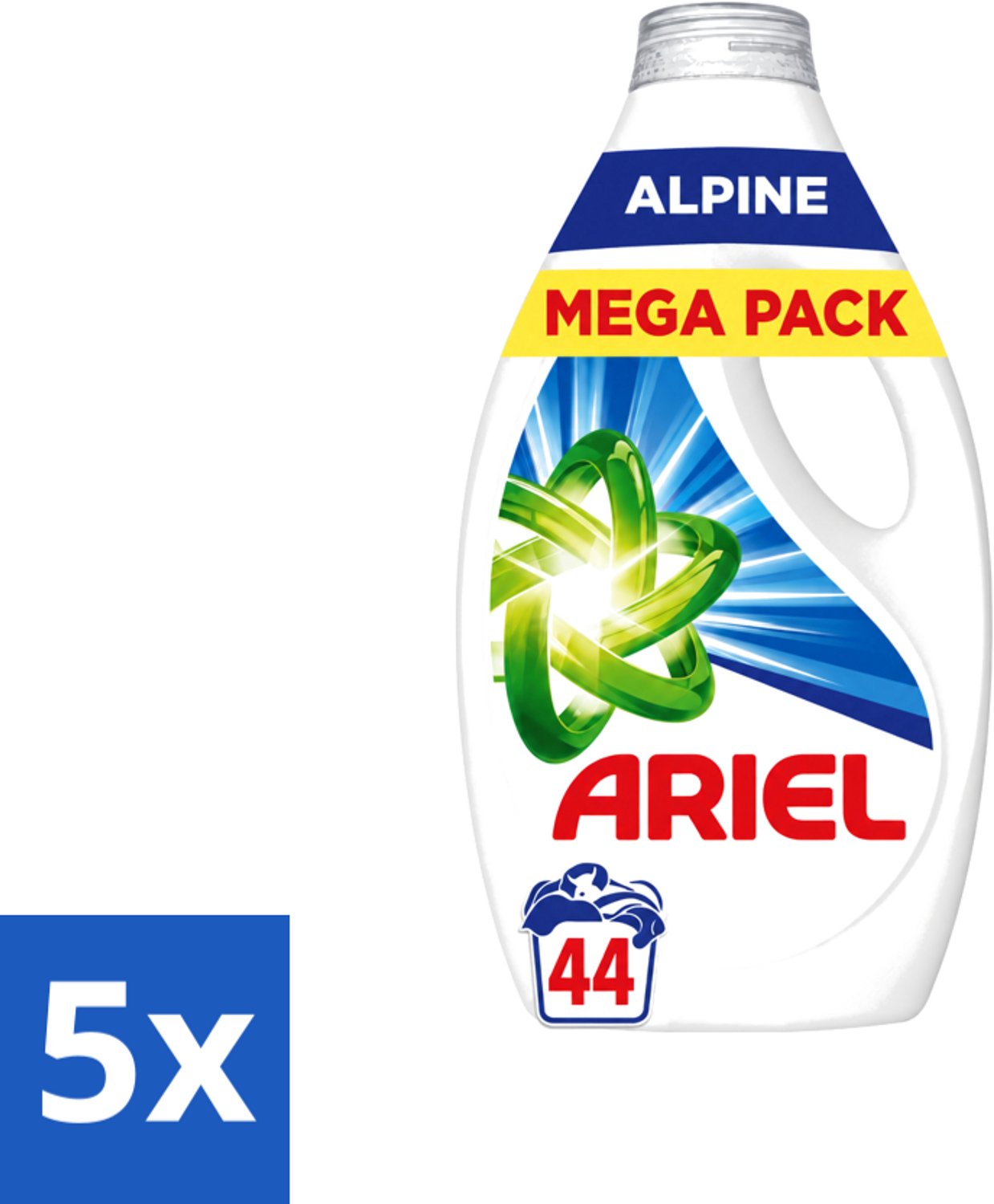 5 x Ariel – Vloeibaar Wasmiddel – Alpine – 1980 ml – 44 wasbeurten - Voordeelverpakking - 5 stuks