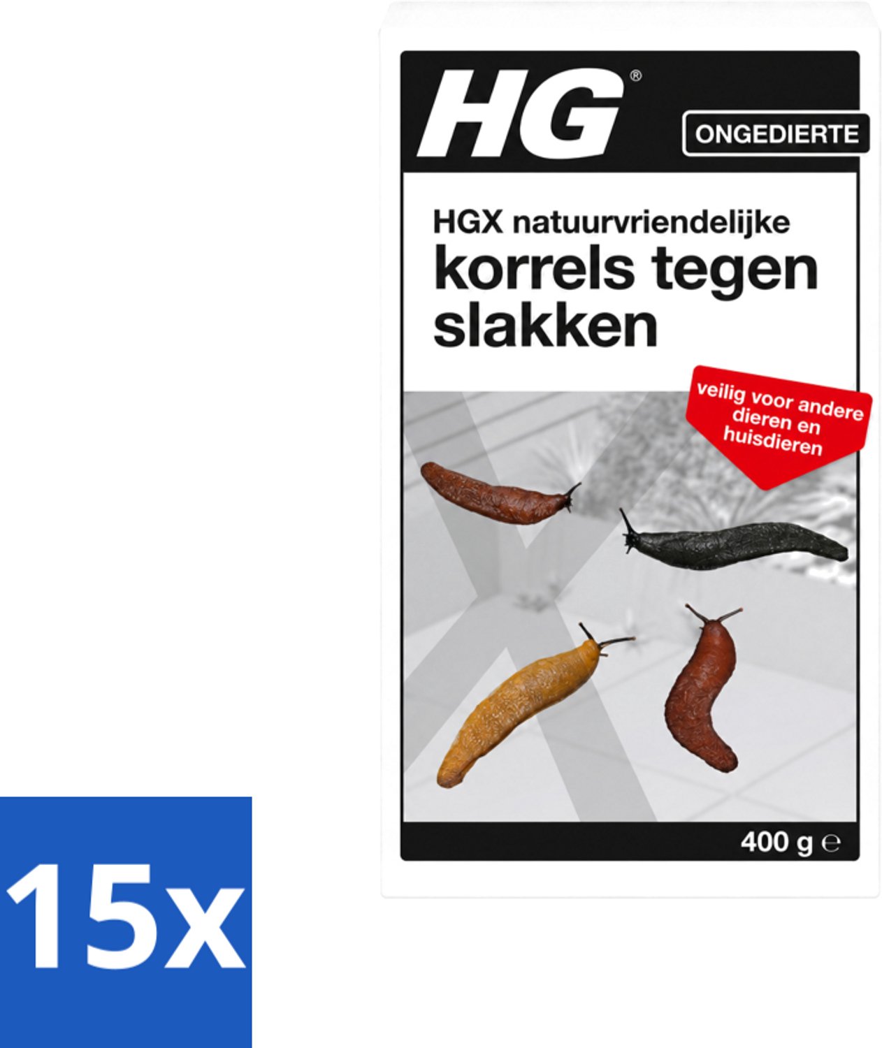 15 x HG X - Natuurvriendelijke Korrels tegen Slakken - Effectieve Bestrijding - 400 g - Voordeelverpakking - 15 stuks