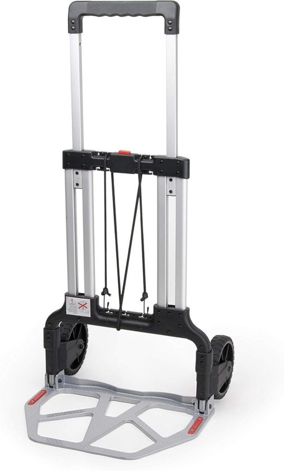Inklapbare steekwagen - Opvouwbare transportwagen - Voor het vervoeren van pakketten - Draagvermogen - 150 kg - Gewicht - 52 kg - Aluminium - zwart