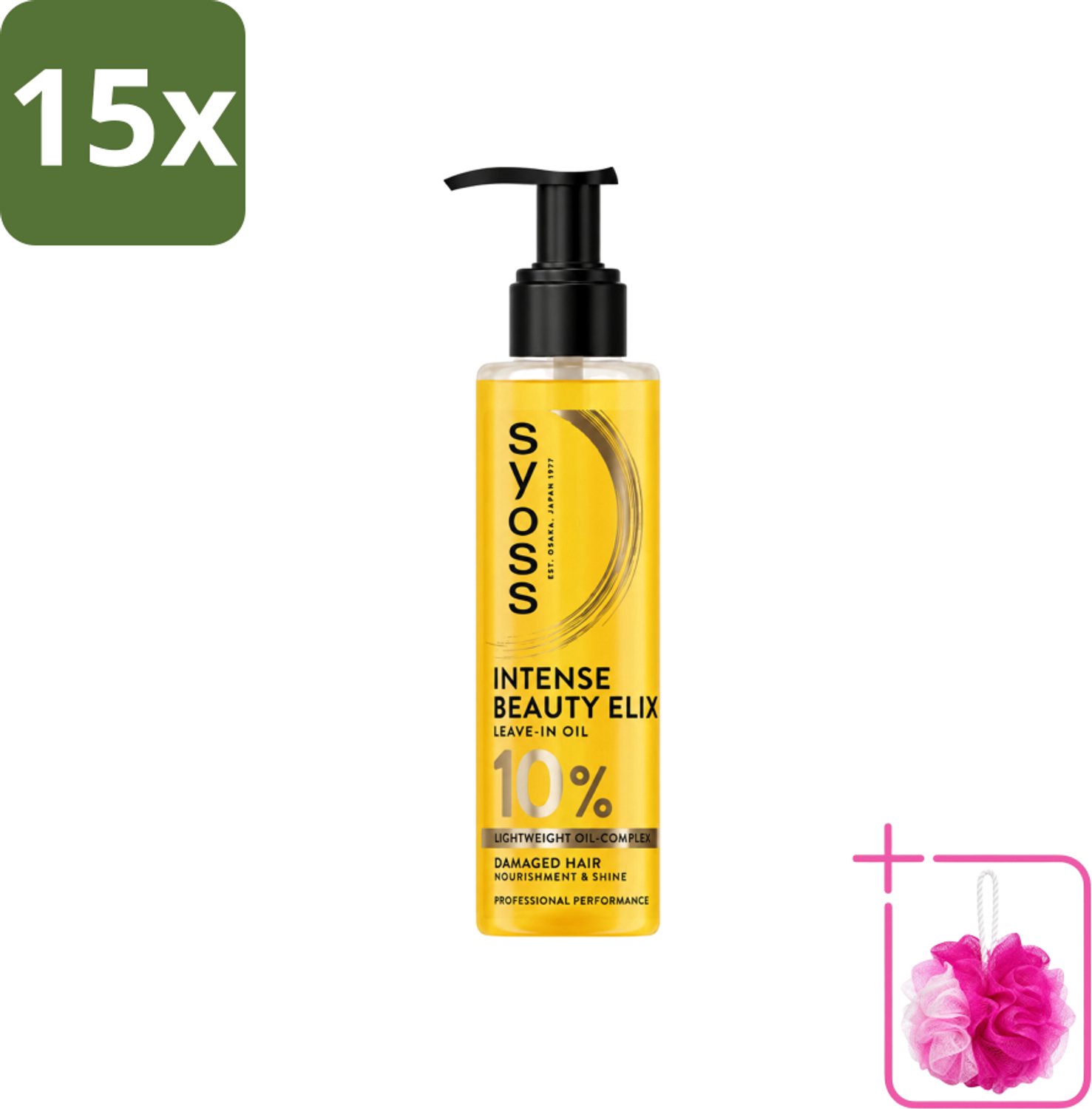 15 x Syoss - Beauty Elixir - Haarolie - Voedt & Glanst - 100 ml - Bulkverpakking - Haarolie - Douchemop - Glans