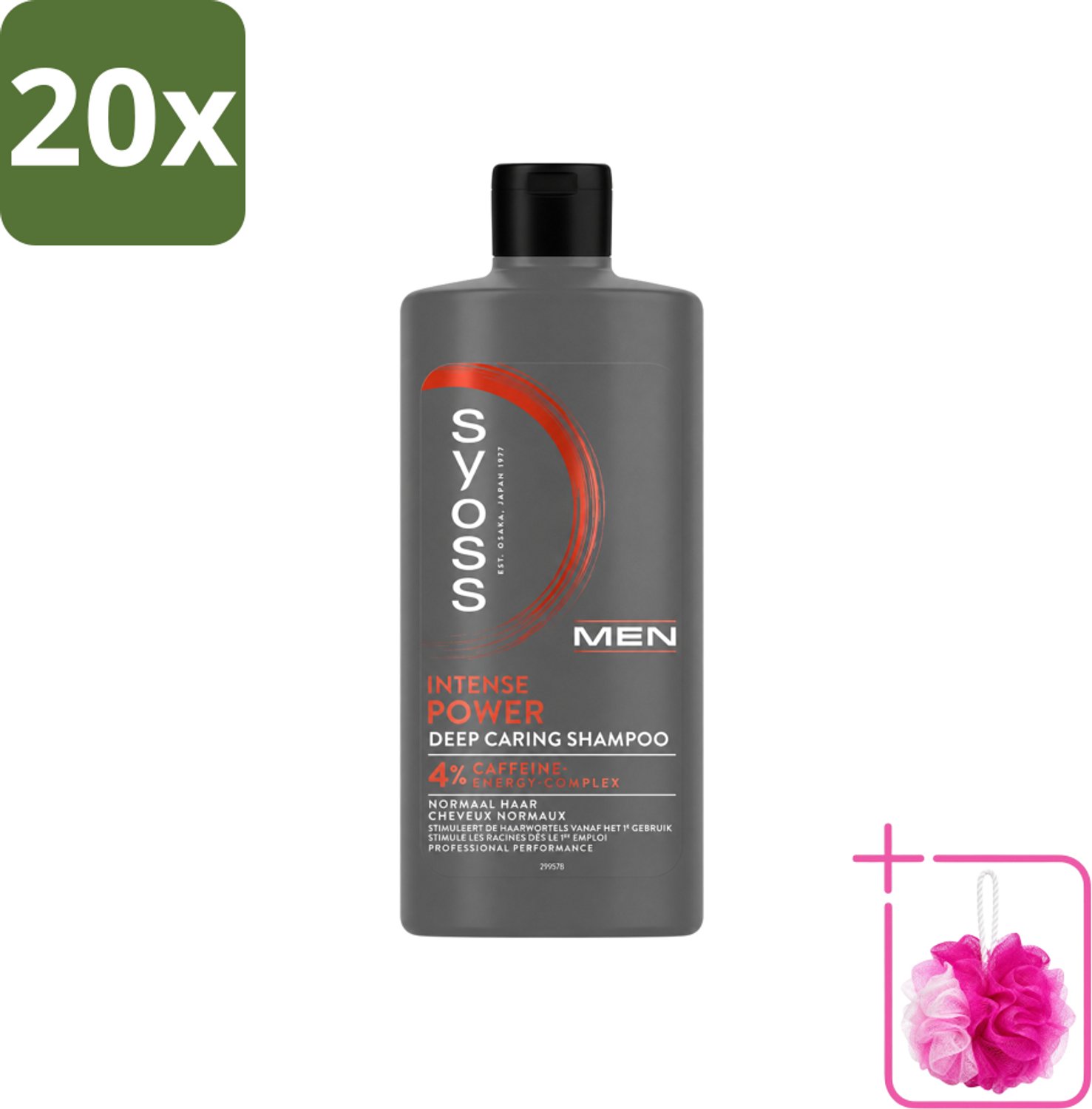 20 x SYOSS - Men Power - Shampoo - Langdurige Styling - 440ml - Bulkverpakking - Mannelijk haarverzorging - Douchemop - Krachtig haar
