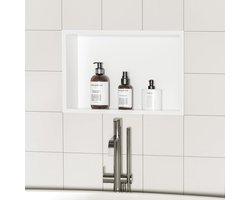 AquaVik Inbouwnis Inbygg 30x60x7 cm Mat Wit
