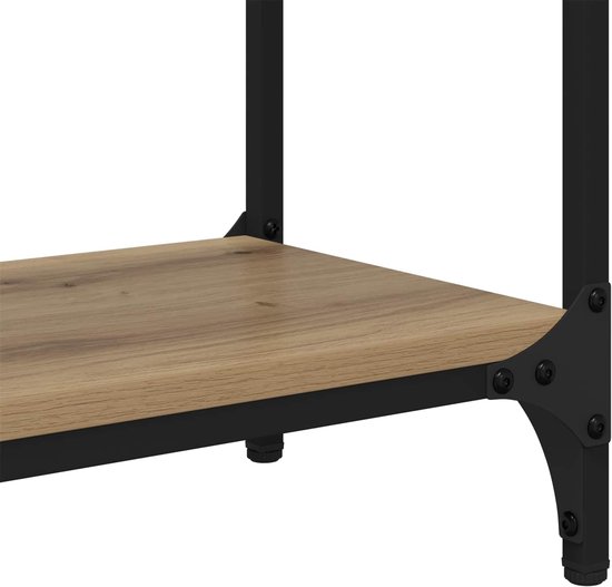 Consoletafel Artisan eiken 100 x 29 x 75 cm van hout met gepoedercoat metalen frame, slank design voor woonkamer, hal of entree — afbeelding 5