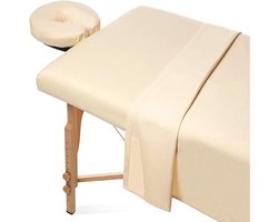 QIN® Massagetafel Hoeslaken - Massagetafel - Massagetafel Inklapbaar - Beige - 30cm x 20cm x 8cm