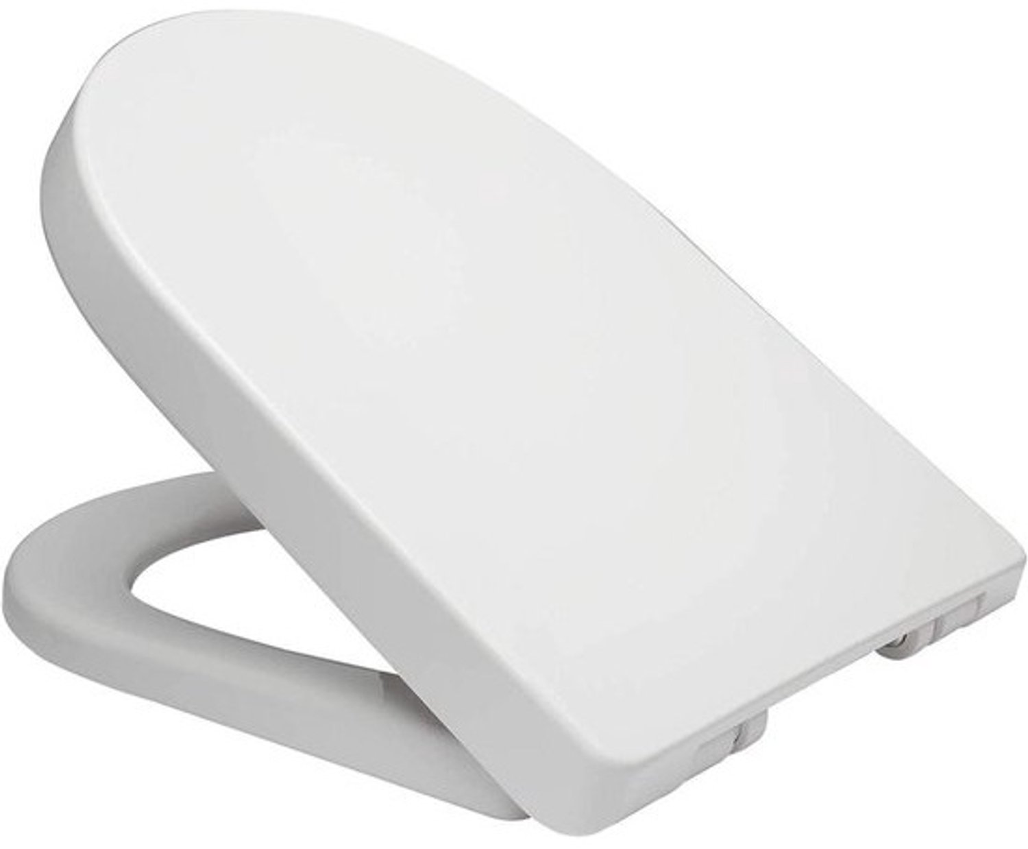 D-vormige toiletbril - Kunststof wc-bril - Badkamer vernieuwen - Softclosemechanisme - 36x46 cm - Wit
