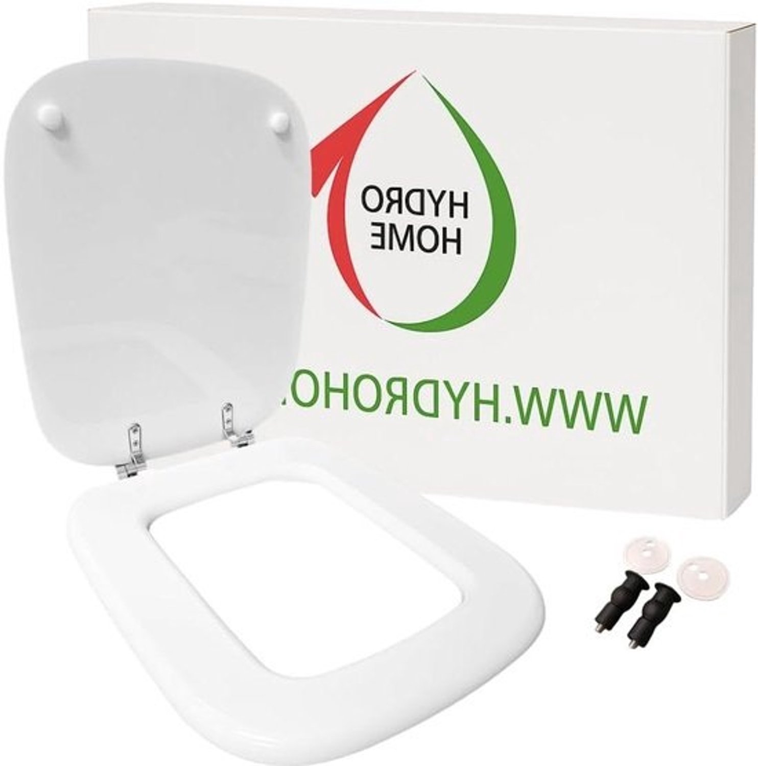 Wc-bril Rio Dolomite - Gelakt hout - Wit - Compatibel met HYDRO HOME