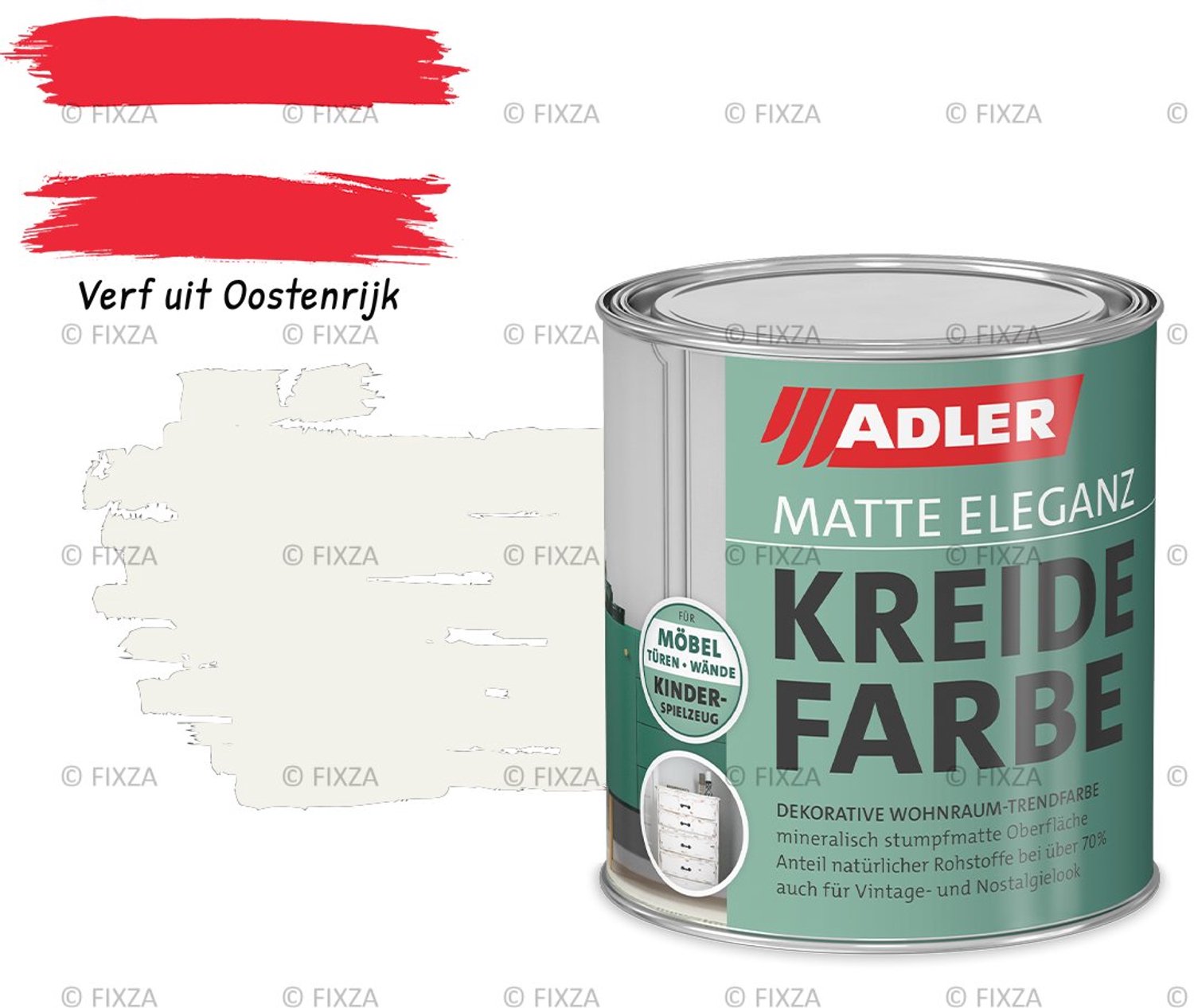 ADLER Vivido Krijtverf – Sneeuwhaas – Duurzame matte verf voor hout, meubels, deuren, metaal en kunststof – 750 ml