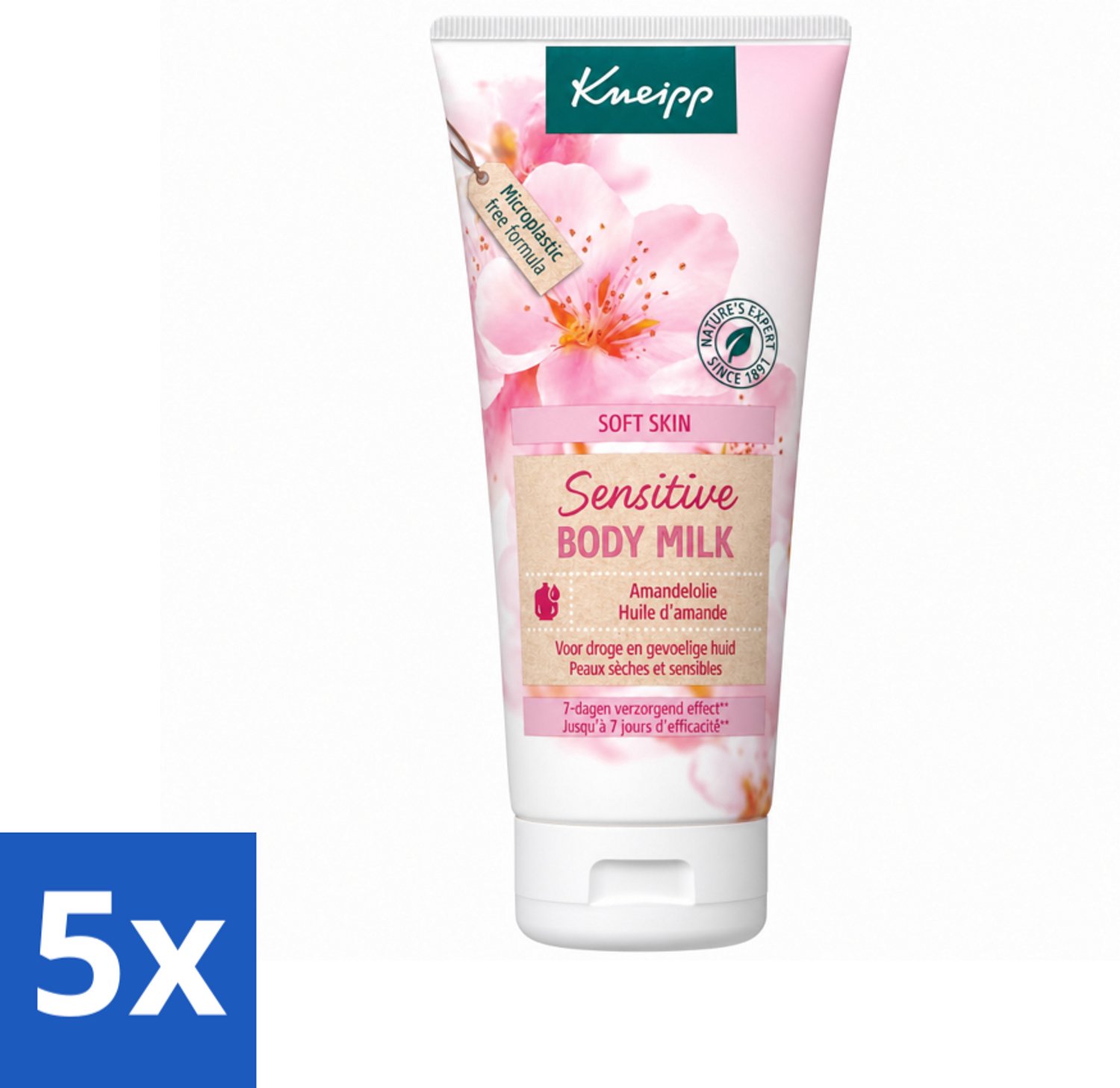 5 x Kneipp - Body lotion - Soft Skin - Amandelbloesem - 200 ml - Voordeelverpakking - 5 stuks