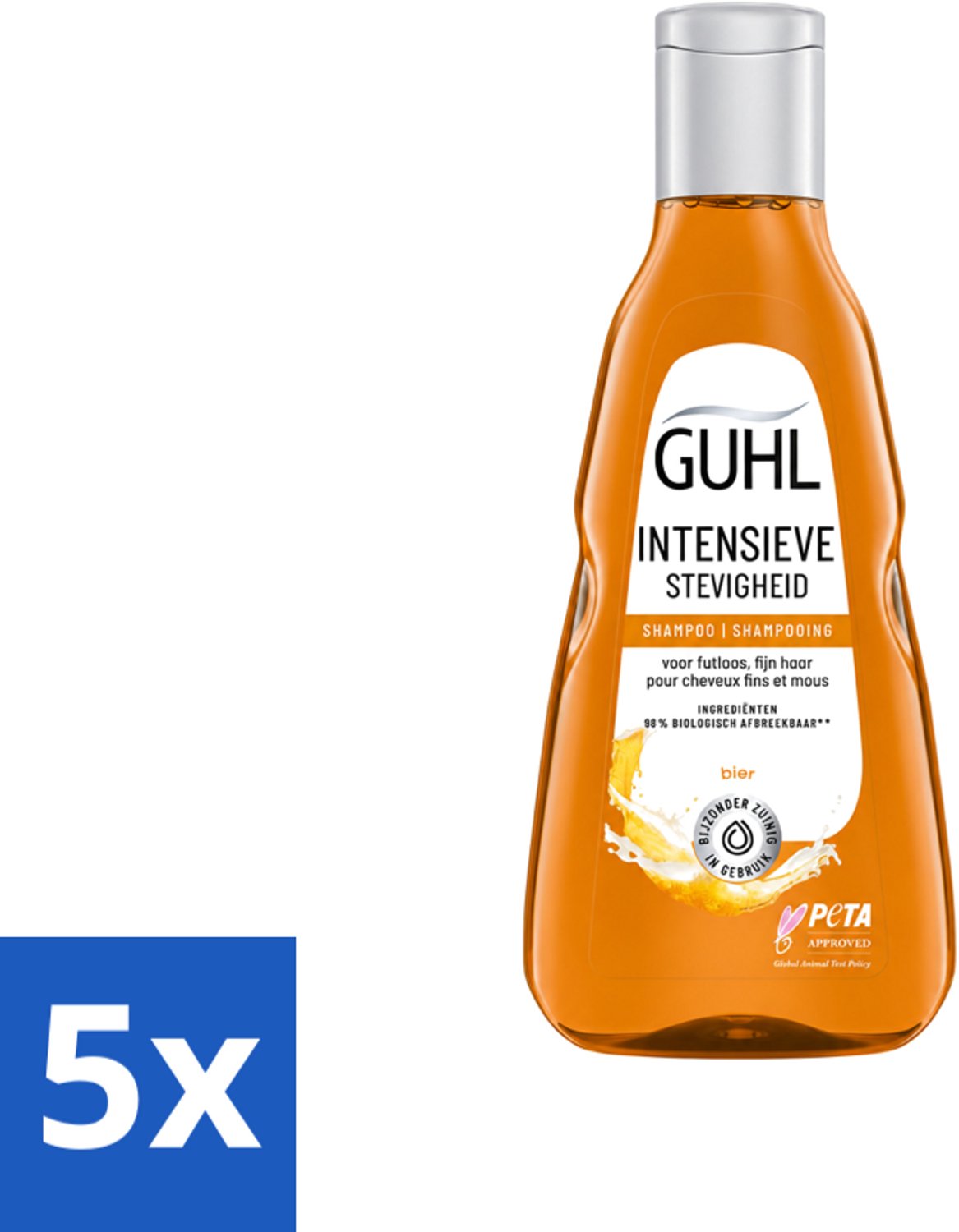 5 x Guhl - Shampoo - Intensieve Stevigheid - 250 ml - Voordeelverpakking - 5 stuks