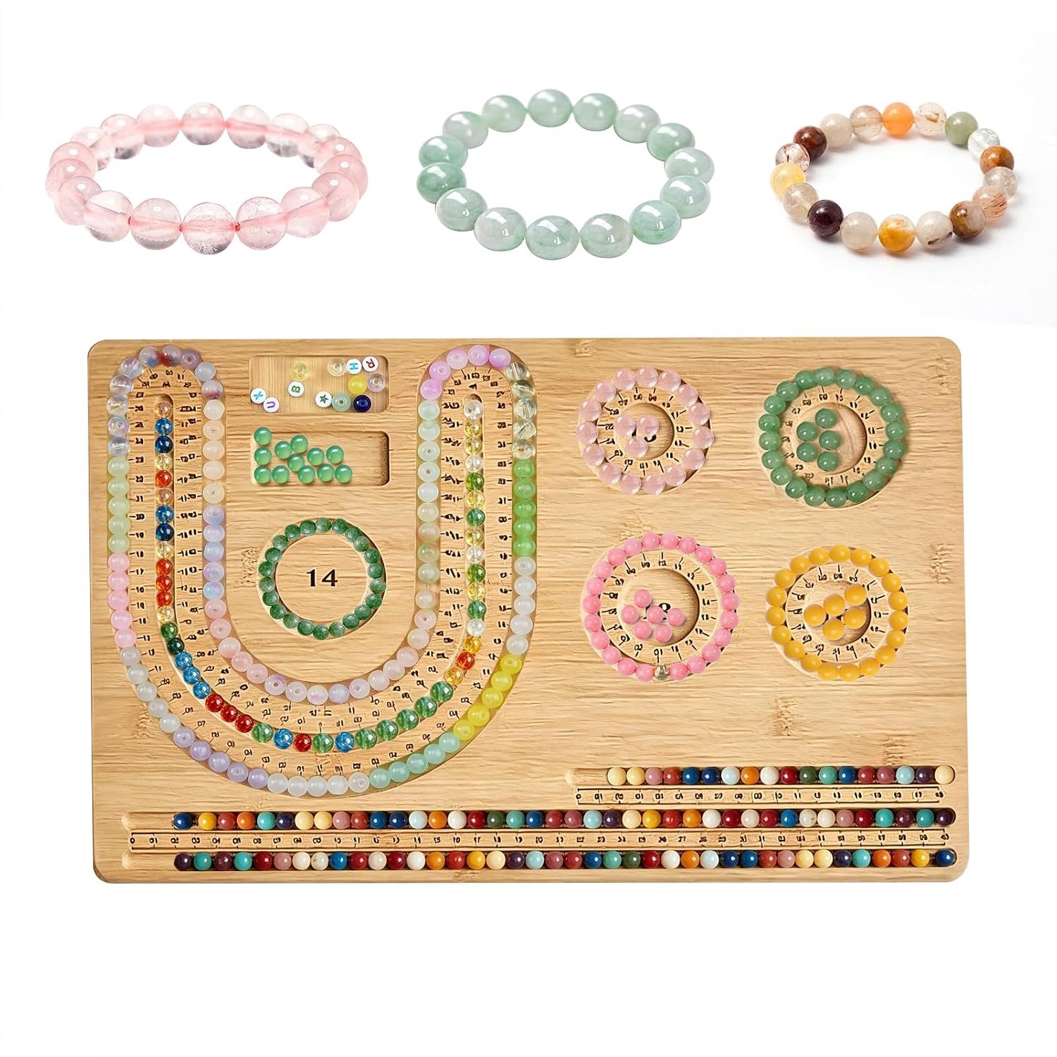 Kralenplank, accessoires voor het maken van kralen, kralen voor het maken van sieraden, kralendienblad, sieradenmeetbord voor halskettingen, armbanden, doe-het-zelf design