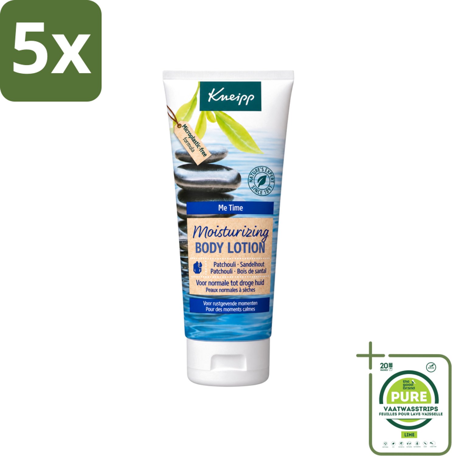 5 x Kneipp - Body lotion - Me‑Time - Patchouli & Sandelhout - 200 ml - Grootverpakking - Vaatwasstrips - Kneipp Bodylotion Me-Time - Rustgevende Bodylotion - Patchouli En Sandelhout - Natuurlijke Bodylotion - Hydraterende Bodylotion