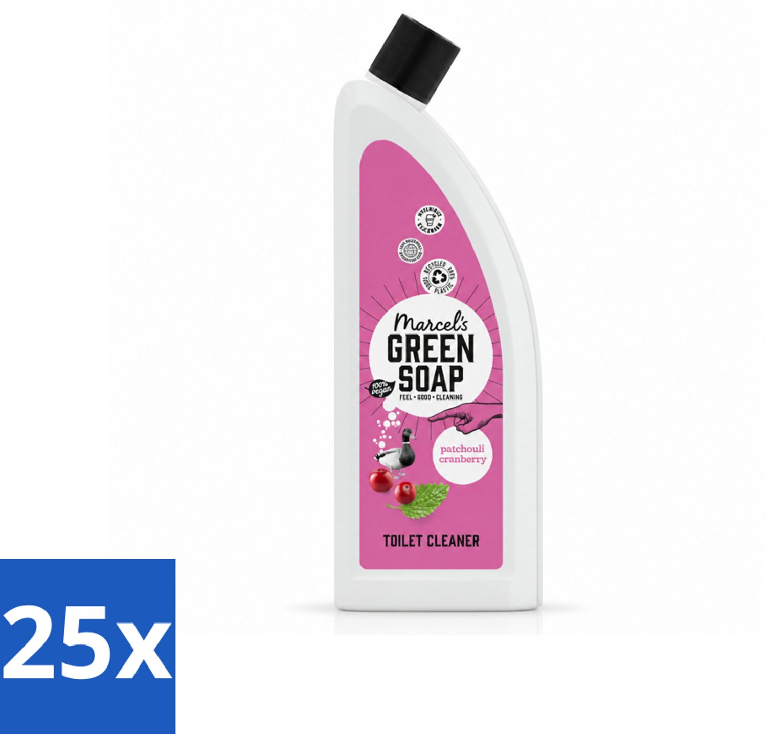 25 x Marcel's Green Soap - Toiletreiniger - Patchouli & Cranberry - Krachtige frisheid - Voordeelverpakking - 25 stuks