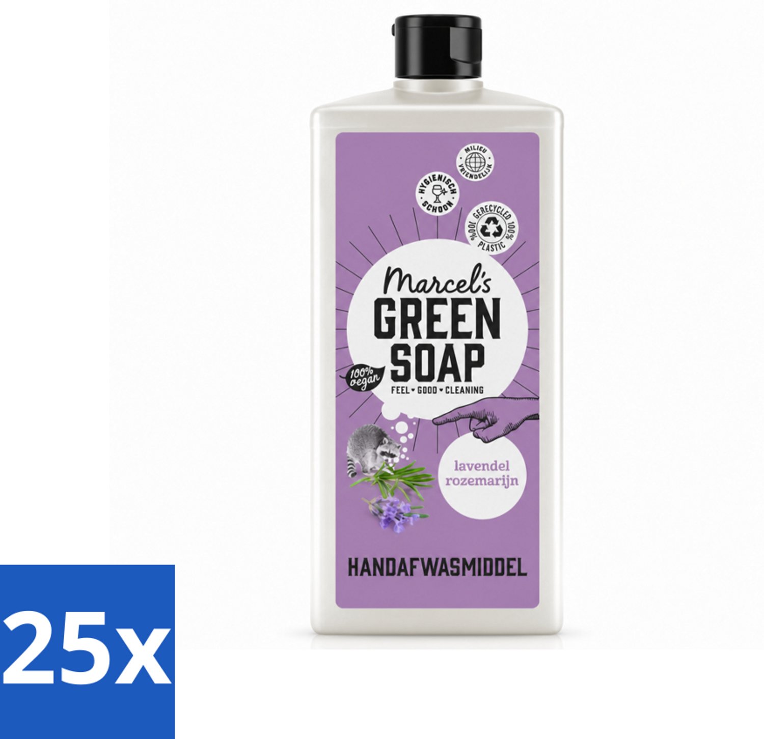 25 x Marcel's Green Soap - Afwasmiddel - Lavendel & Rosemarijn - Voor dagelijks gebruik - 500 ml - Voordeelverpakking - 25 stuks