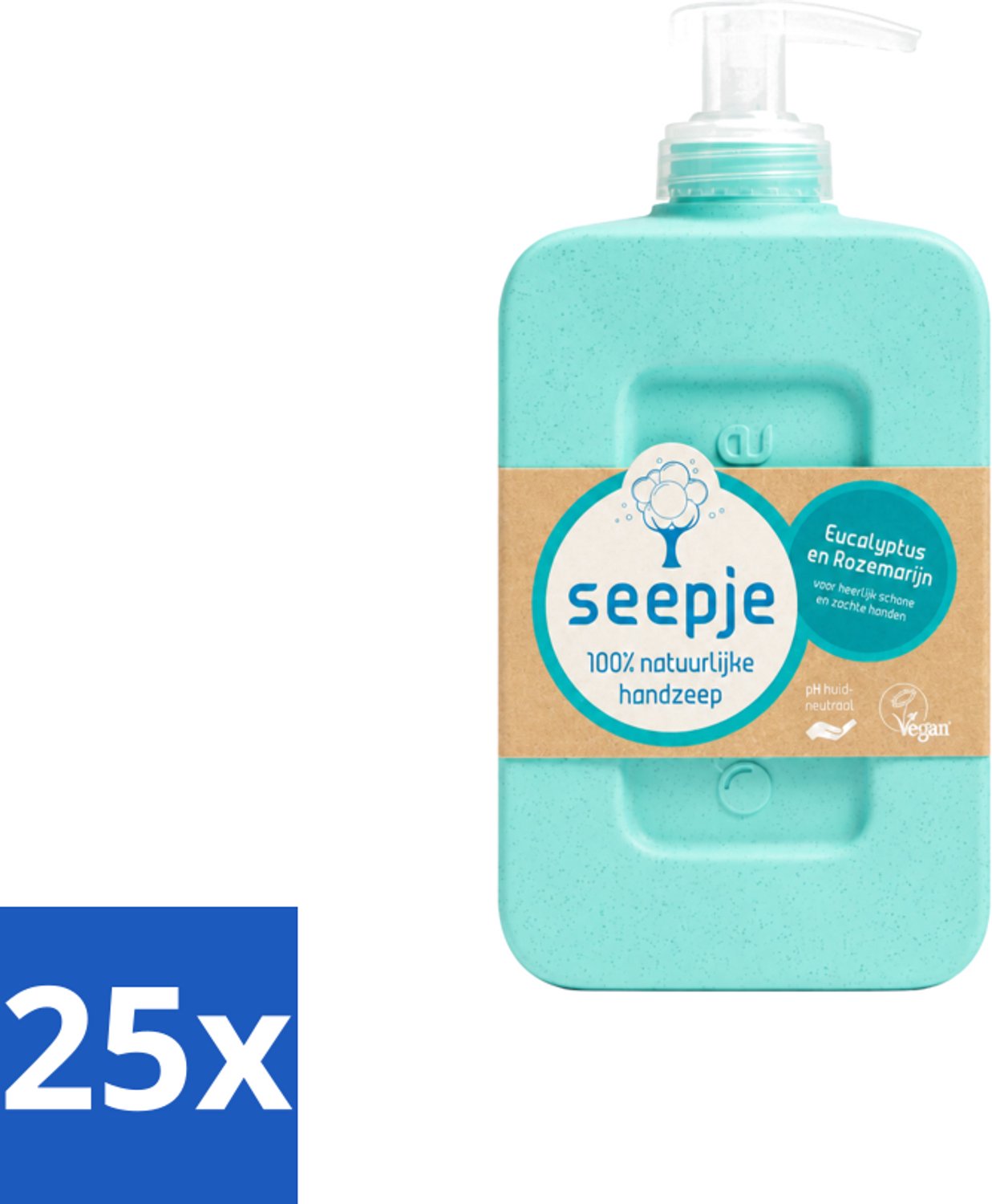 25 x Seepje - Handzeep - Eucalyptus met Rozemarijn - 300 ml - Antiseptische Geur - Voordeelverpakking - 25 stuks