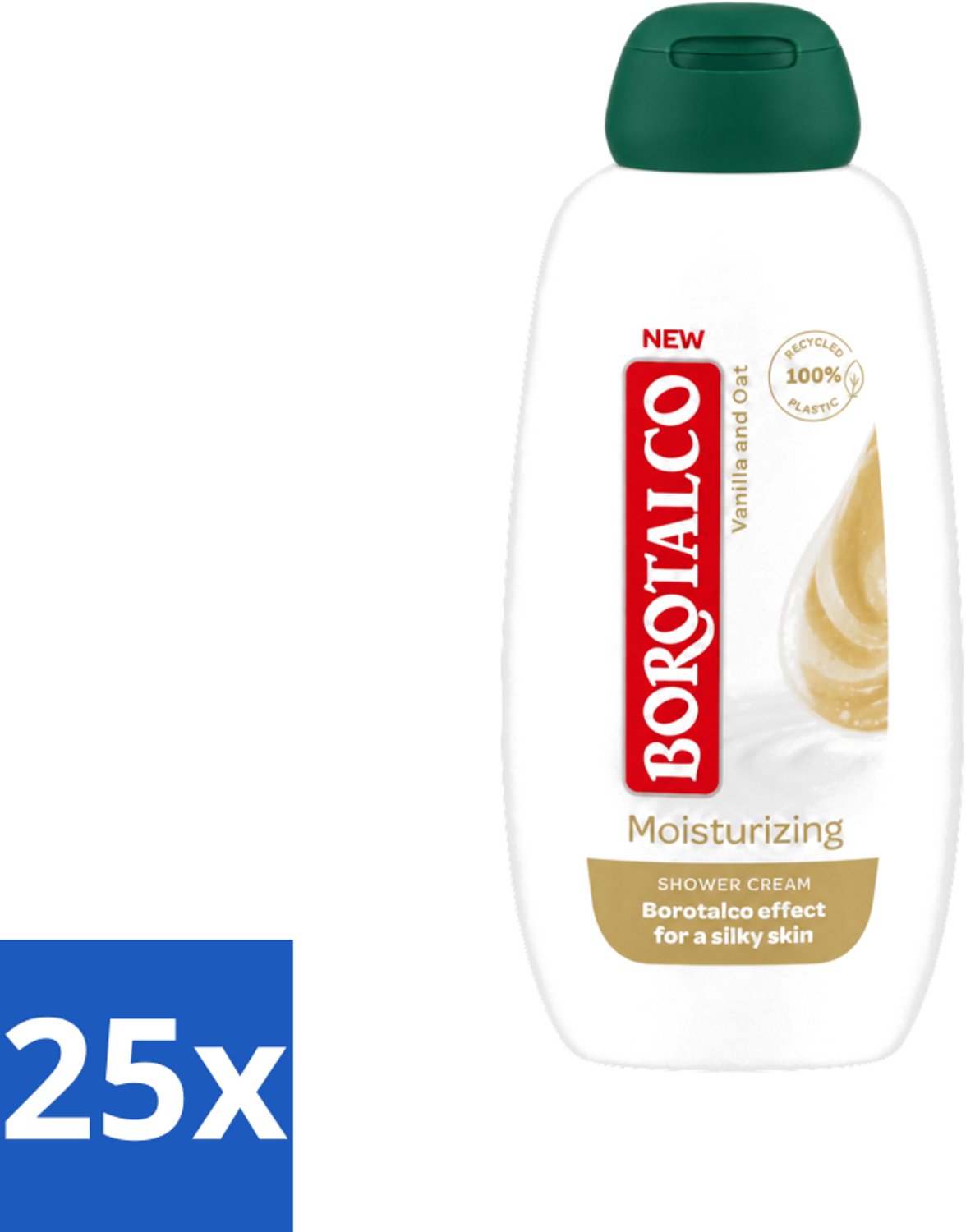 25 x Borotalco - Douchegel - Moisturizing - Vanilla & Oat - 250 ml - Voordeelverpakking - 25 stuks