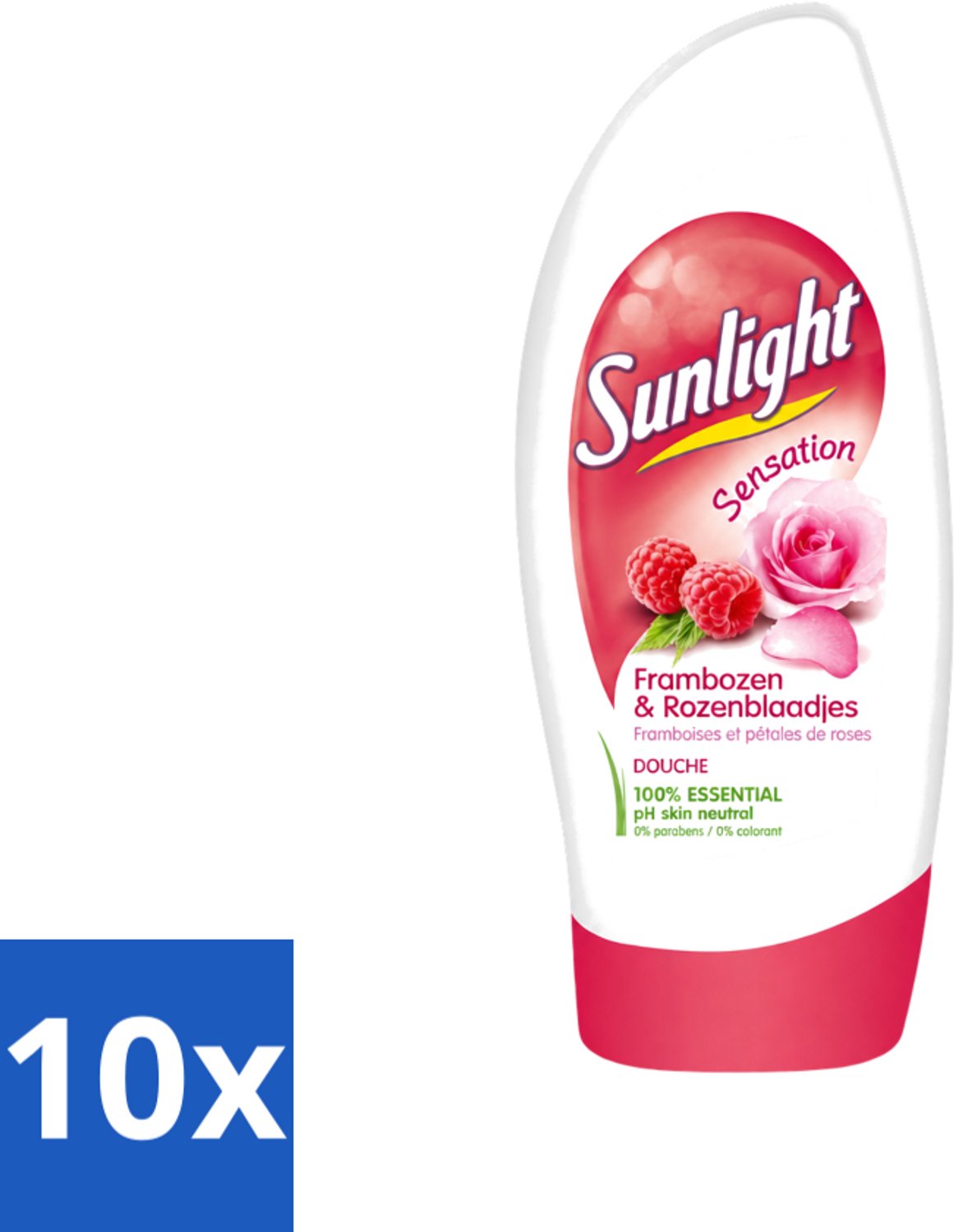 10 x Sunlight - Douchegel - PH Neutraal - Rozen En Frambozen - 250 ml - Voordeelverpakking - 10 stuks