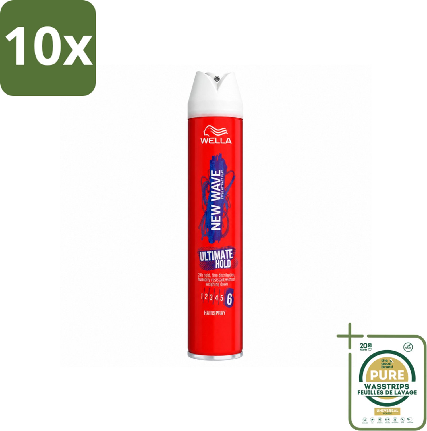 10 x Wella – New Wave Ultimate Hold – Haarspray – 400 ml - Wasstrips - Haarspray - Haartype - UV Bescherming - Fixatie - Haar Fixatie